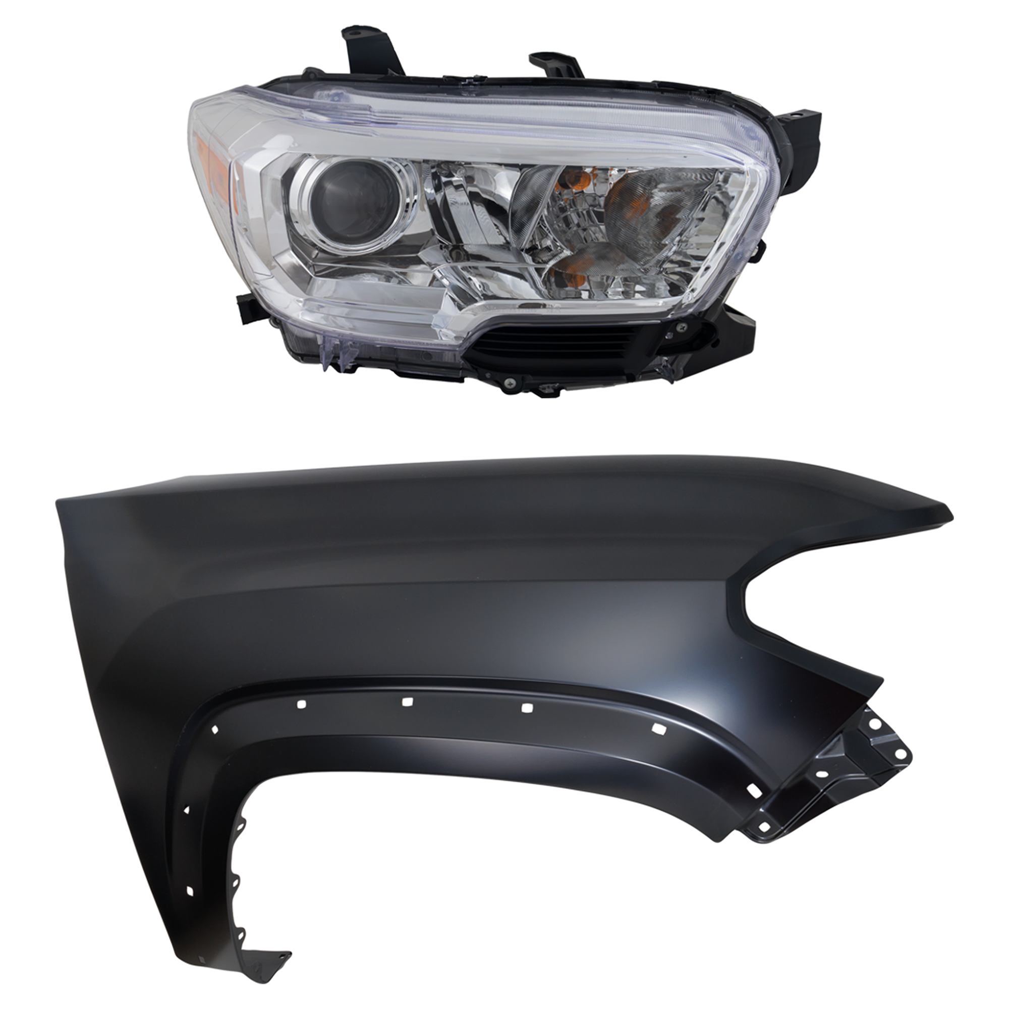 AM TACOMA 19-23 FRONT FENDER RH Primed 2 pc Kit with Headlight CAPA SKU KIT 031323-32804 Partslink TO1241262C TO2503284C OEM 5381104120-8111004251