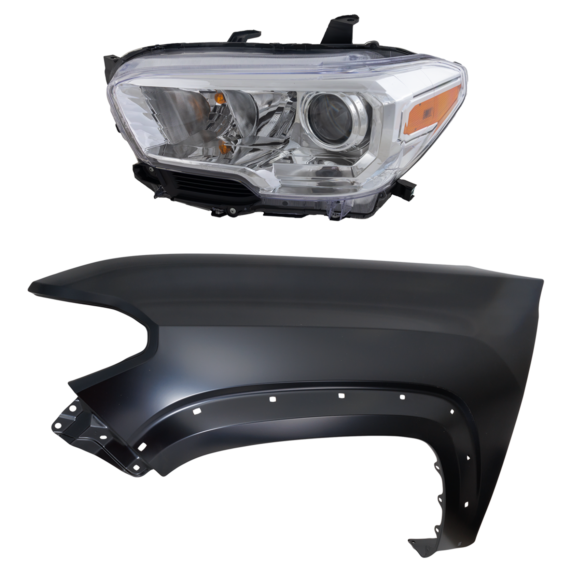 AM TACOMA 19-23 FRONT FENDER LH Primed 2 pc Kit with Headlight CAPA SKU KIT 031323-32805 Partslink TO1240262C TO2502284C OEM 5381204120-8115004251