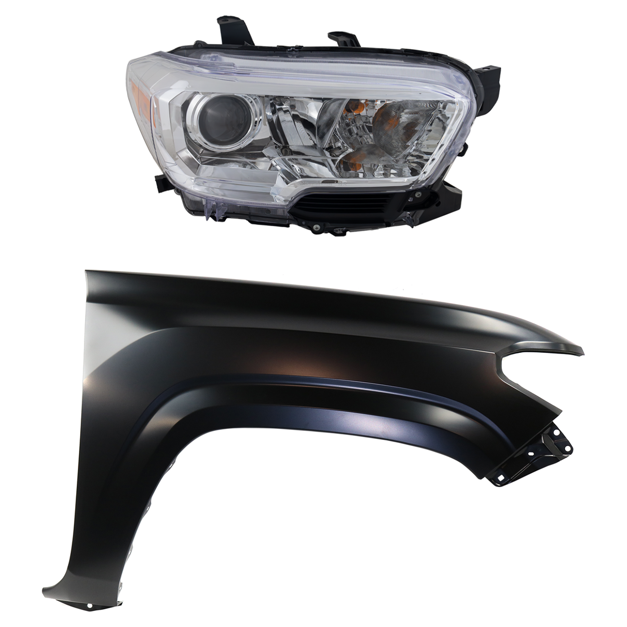AM TACOMA 19-23 FRONT FENDER RH Primed 2 pc Kit with Headlight CAPA SKU KIT 031323-33204 Partslink TO1241261C TO2503284C OEM 5381104110-8111004251