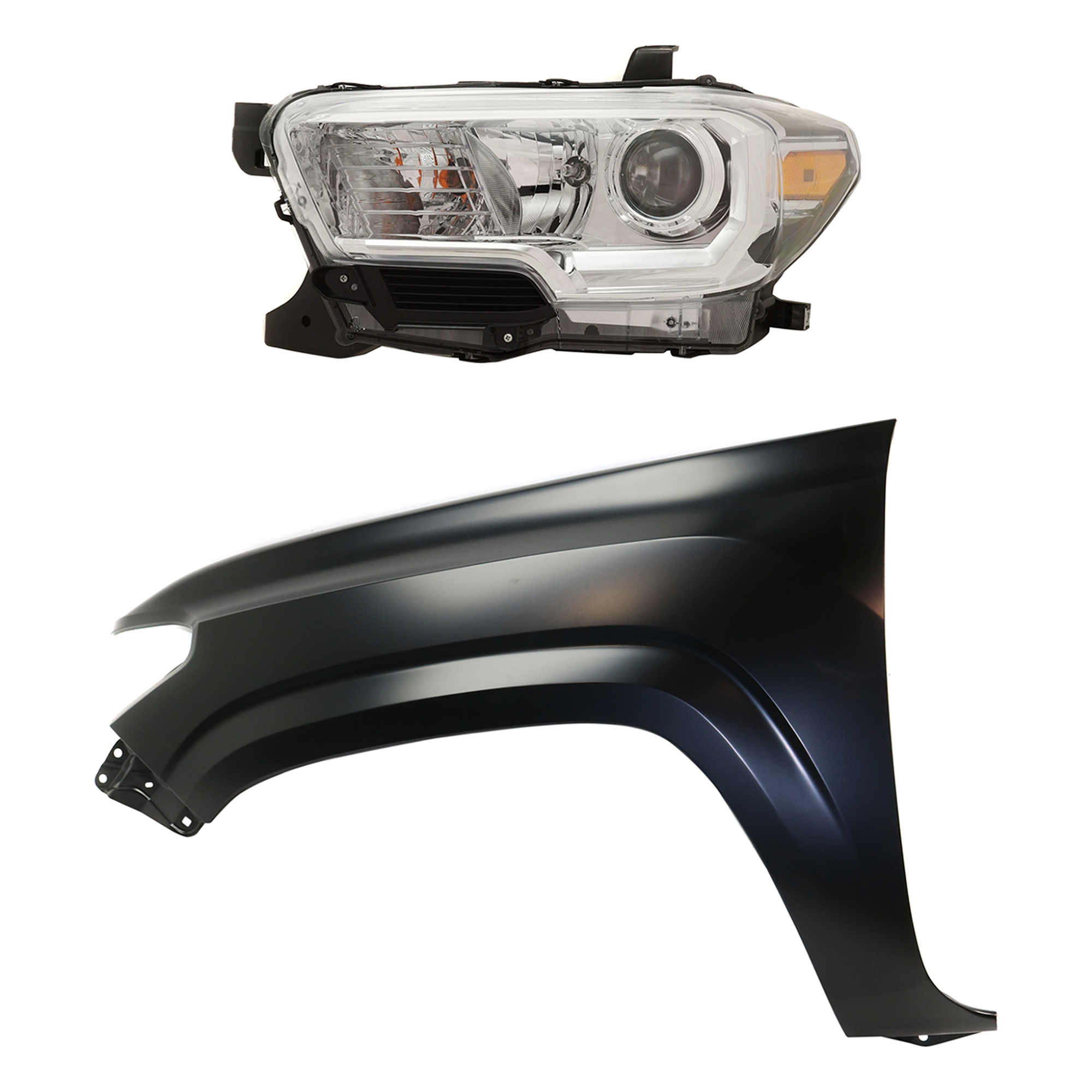 AM TACOMA 19-23 FRONT FENDER LH Primed 2 pc Kit with Headlight CAPA SKU KIT 031323-33305 Partslink TO1240261C TO2502276C OEM 5381204110-8115004262