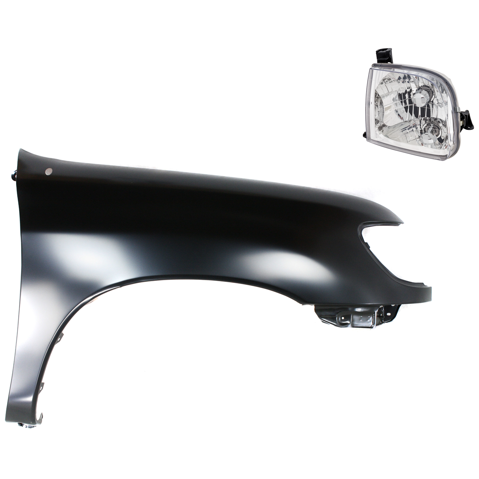AM TUNDRA 00-02 FRONT FENDER RH Primed 2 pc Kit with Headlight SKU KIT 031323-34304 Partslink TO1241177 TO2503129 OEM 538010C031-811100C010