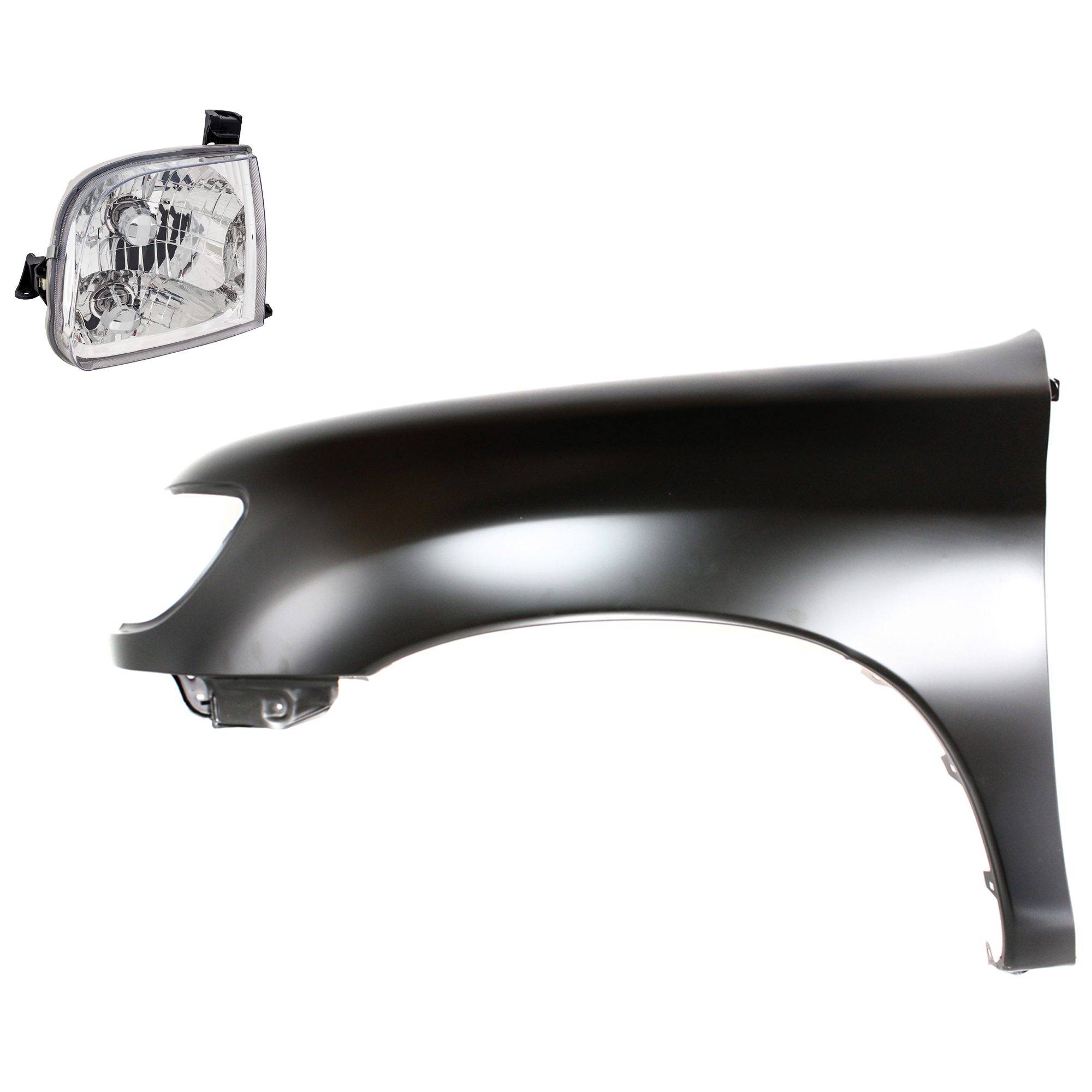 AM TUNDRA 00-02 FRONT FENDER LH Primed 2 pc Kit with Headlight SKU KIT 031323-34305 Partslink TO1240177 TO2502129 OEM 538020C031-811500C010