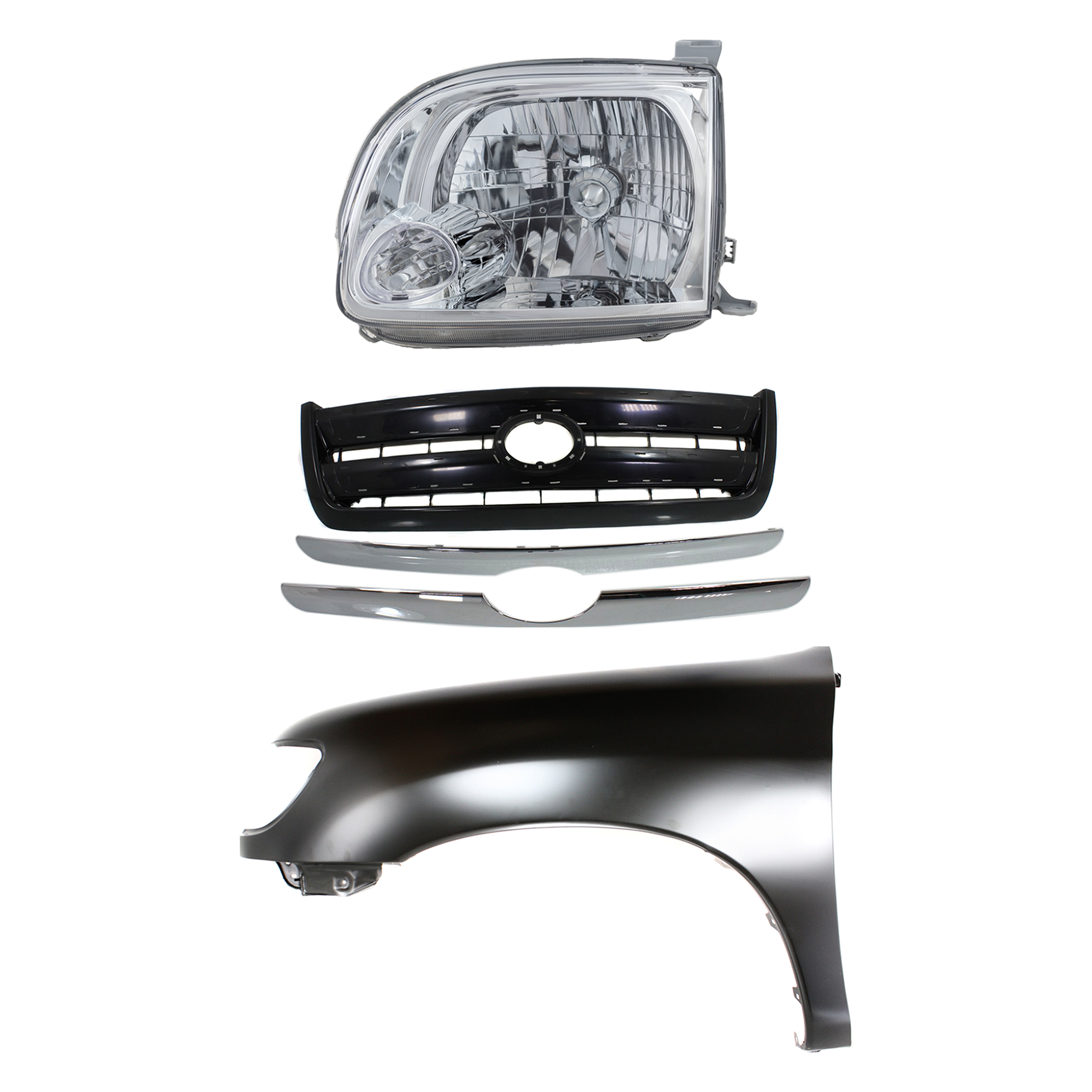 AM TUNDRA 05-06 HEAD LAMP LH Assembly Halogen 3 pc Kit with Fender and Grille Assembly SKU KIT 031323-37602 Partslink TO2502166 TO1240177 TO1200262 OEM 811500C040-538020C031-531000C1