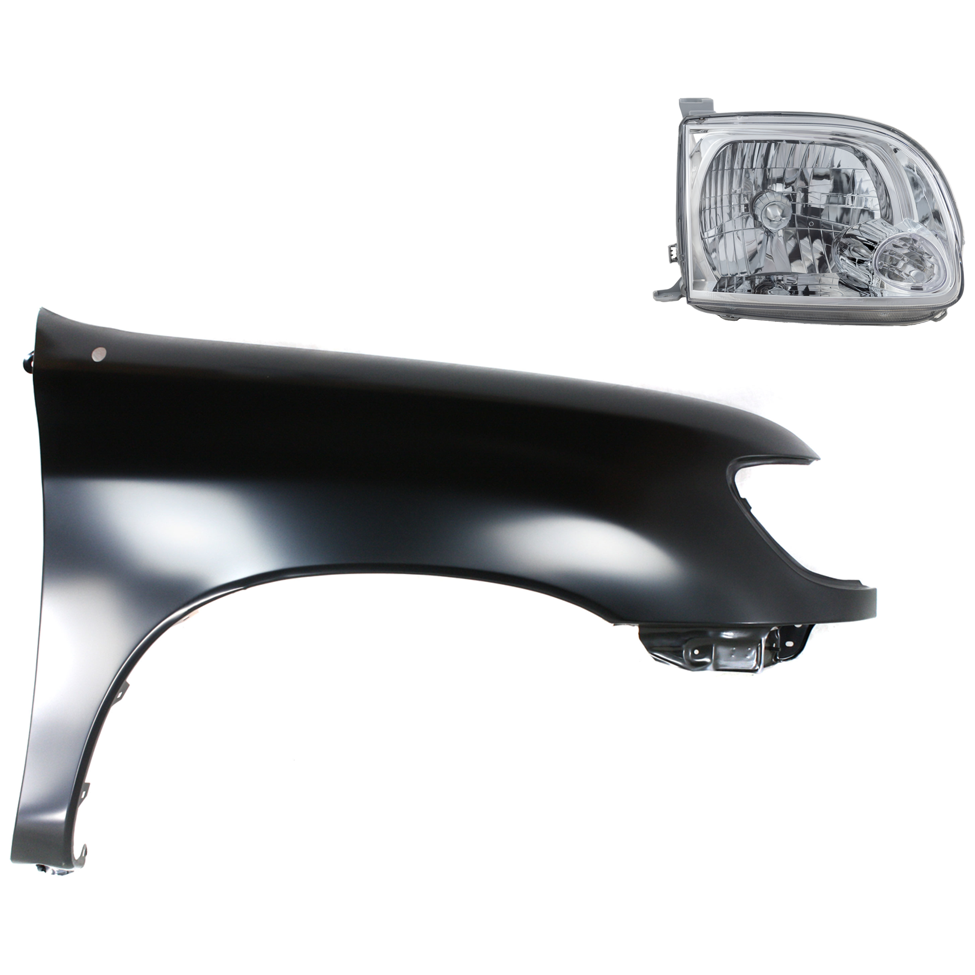 AM TUNDRA 05-06 HEAD LAMP RH Assembly Halogen Extended Cab Pickup Access Cab 2 pc Kit with Fender SKU KIT 031323-37604 Partslink TO2503166 TO1241177 OEM 811100C040-538010C031