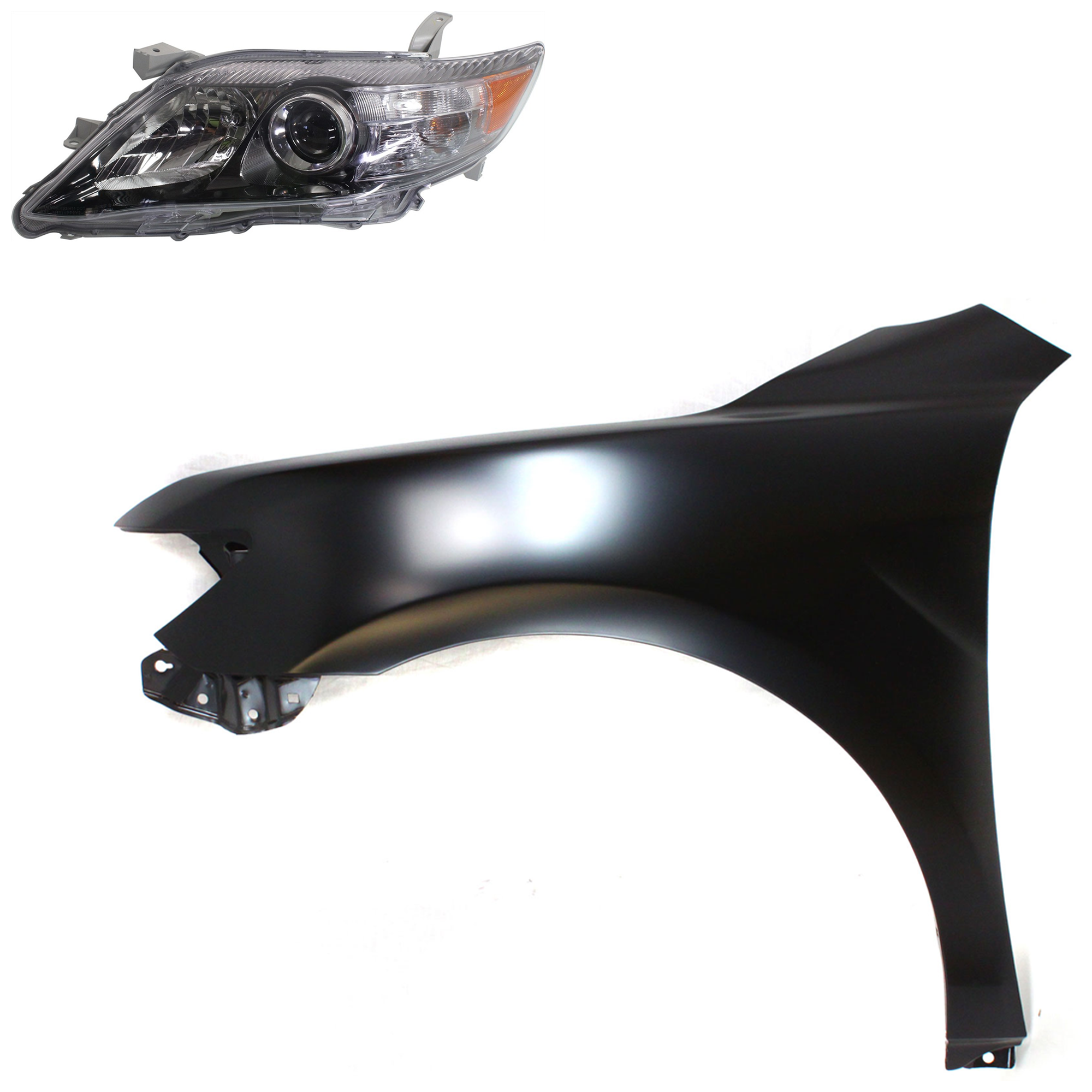 AM CAMRY 10-11 HEAD LAMP LH Assembly Halogen 2 pc Kit with Fender CAPA SKU KIT 031323-4105 Partslink TO1240211C TO2502193C OEM 5380206120-8115006510