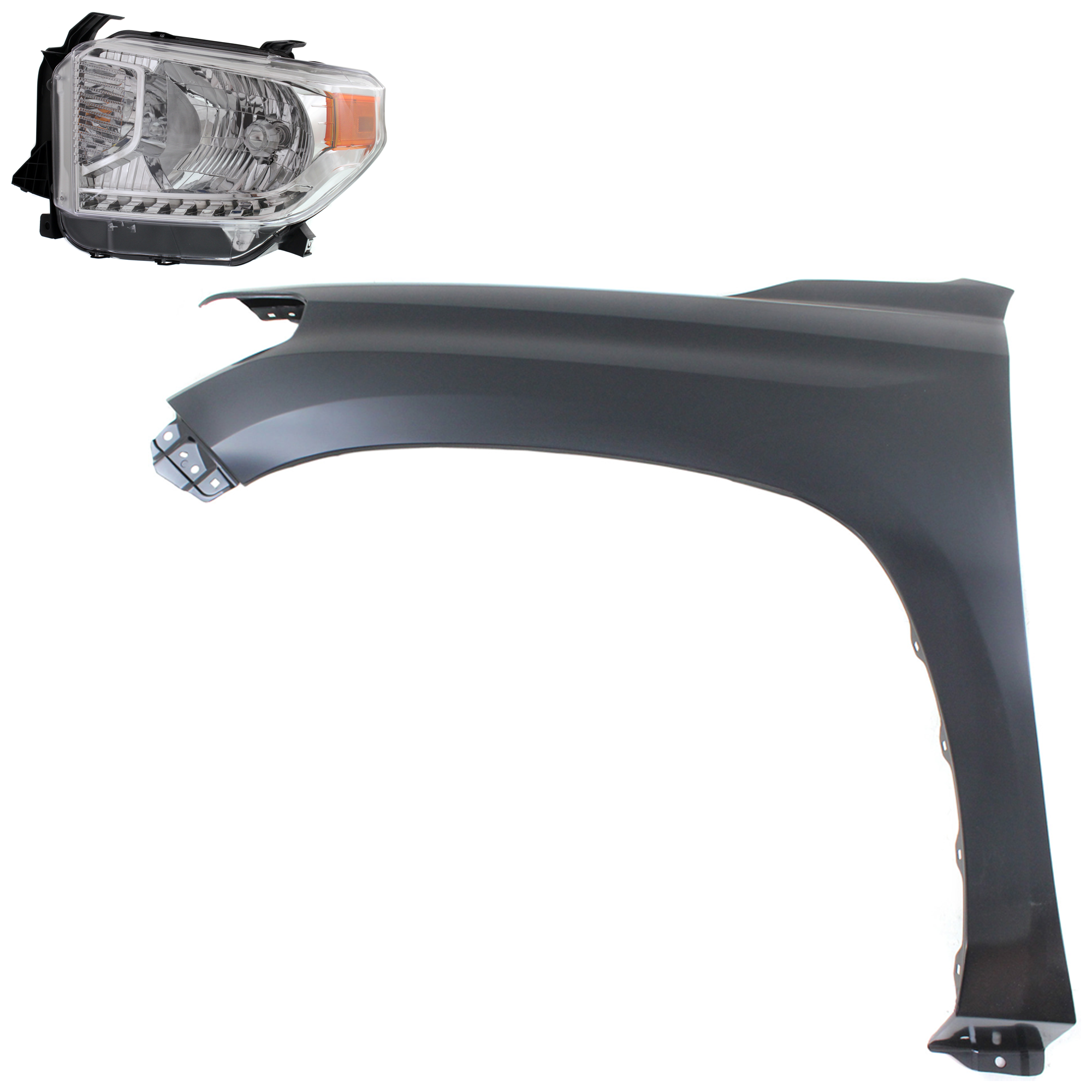 AM TUNDRA 14-15 HEAD LAMP LH Assembly Halogen 2 pc Kit with Fender CAPA SKU KIT 031323-42905 Partslink TO1240249C TO2502218C OEM 538120C050-811500C081