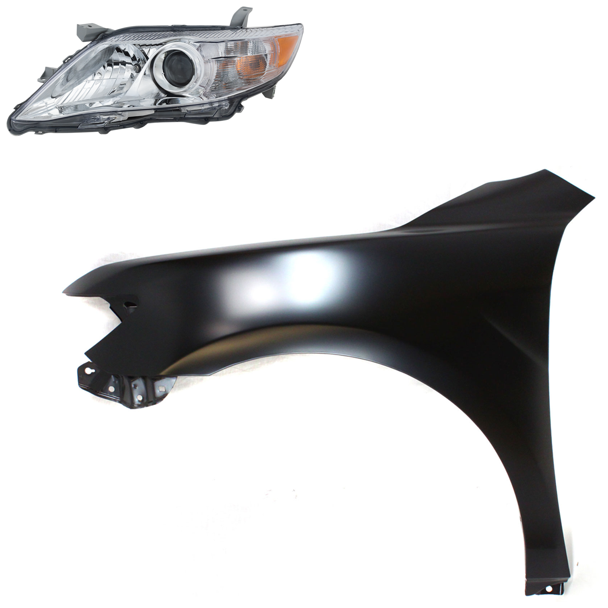 AM CAMRY 10-11 HEAD LAMP LH Assembly Halogen 2 pc Kit with Fender CAPA SKU KIT 031323-4305 Partslink TO1240211C TO2502191C OEM 5380206120-8115006500