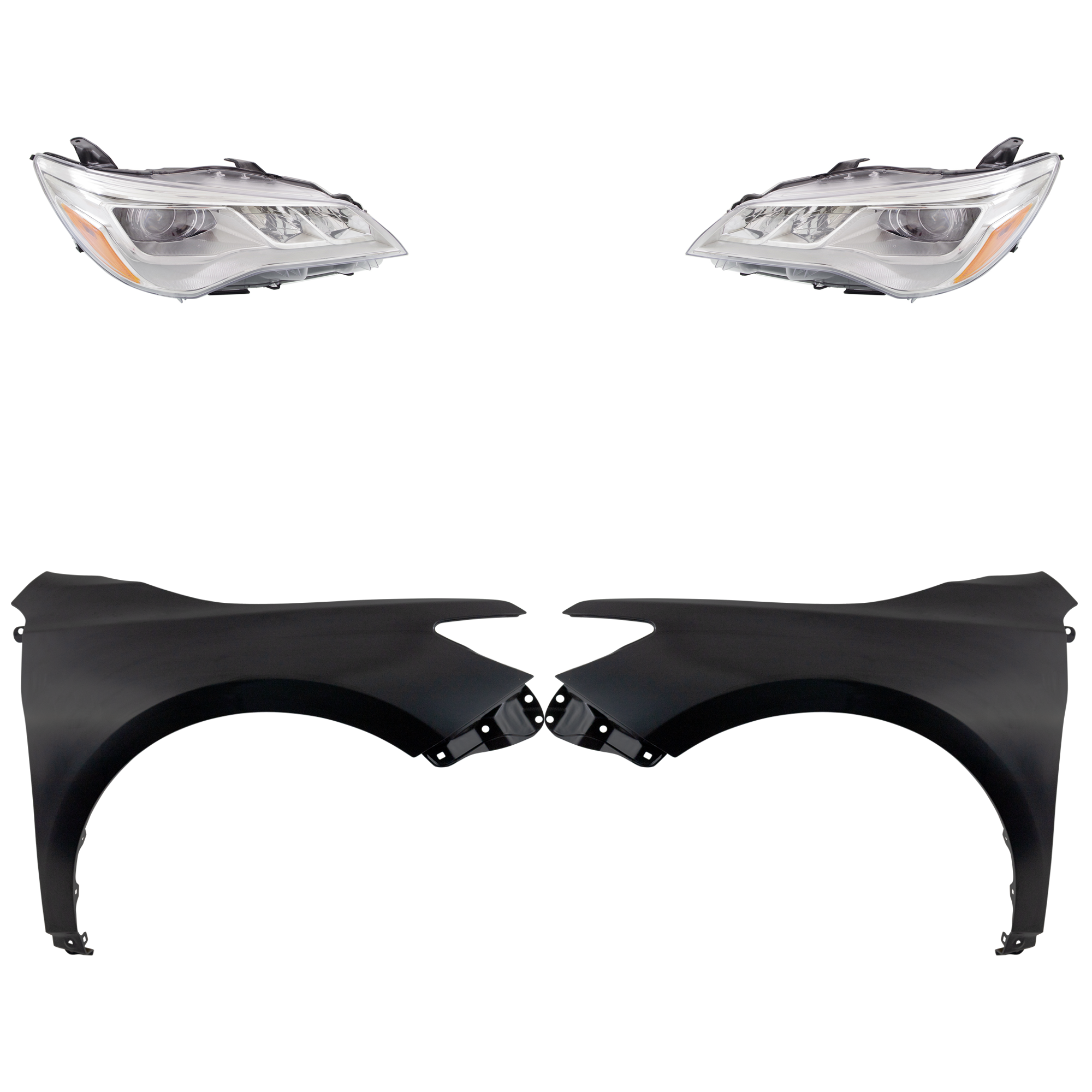 AM CAMRY 15-17 HEAD LAMP RH AND LH Assembly LED 4 pc Kit with Fender SKU KIT 031323-7003 Partslink TO2503223 TO2502223 TO1240250 TO1241250 OEM 8111006870-8115006870-53812062