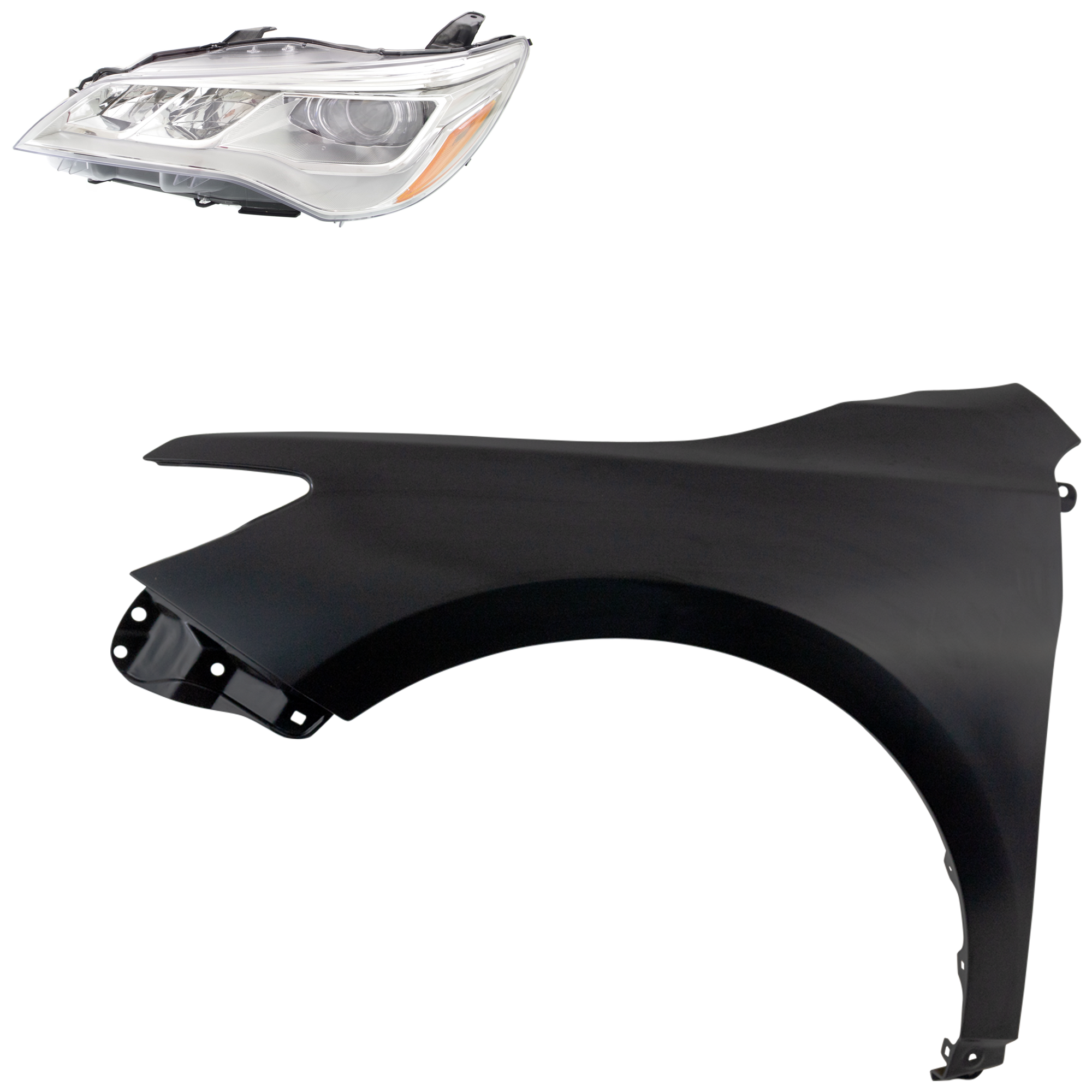 AM CAMRY 15-17 HEAD LAMP LH Assembly LED 2 pc Kit with Fender SKU KIT 031323-7005 Partslink TO2502223 TO1240250 OEM 8115006870-5381206210
