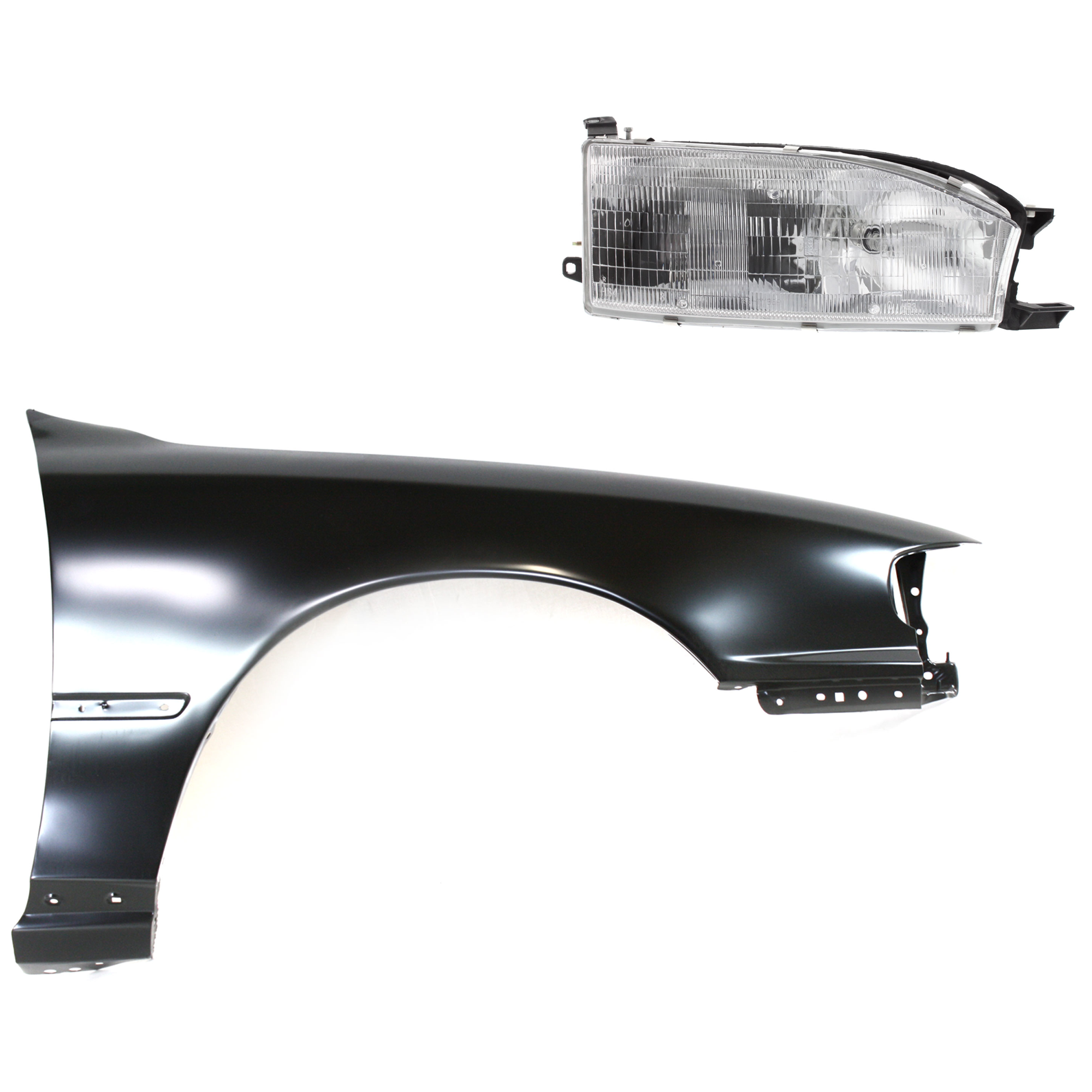 AM CAMRY 92-94 FRONT FENDER RH Primed 2 pc Kit with Headlight SKU KIT 031323-7204 Partslink TO1241104 TO2503105 OEM 5380106011-8111006011