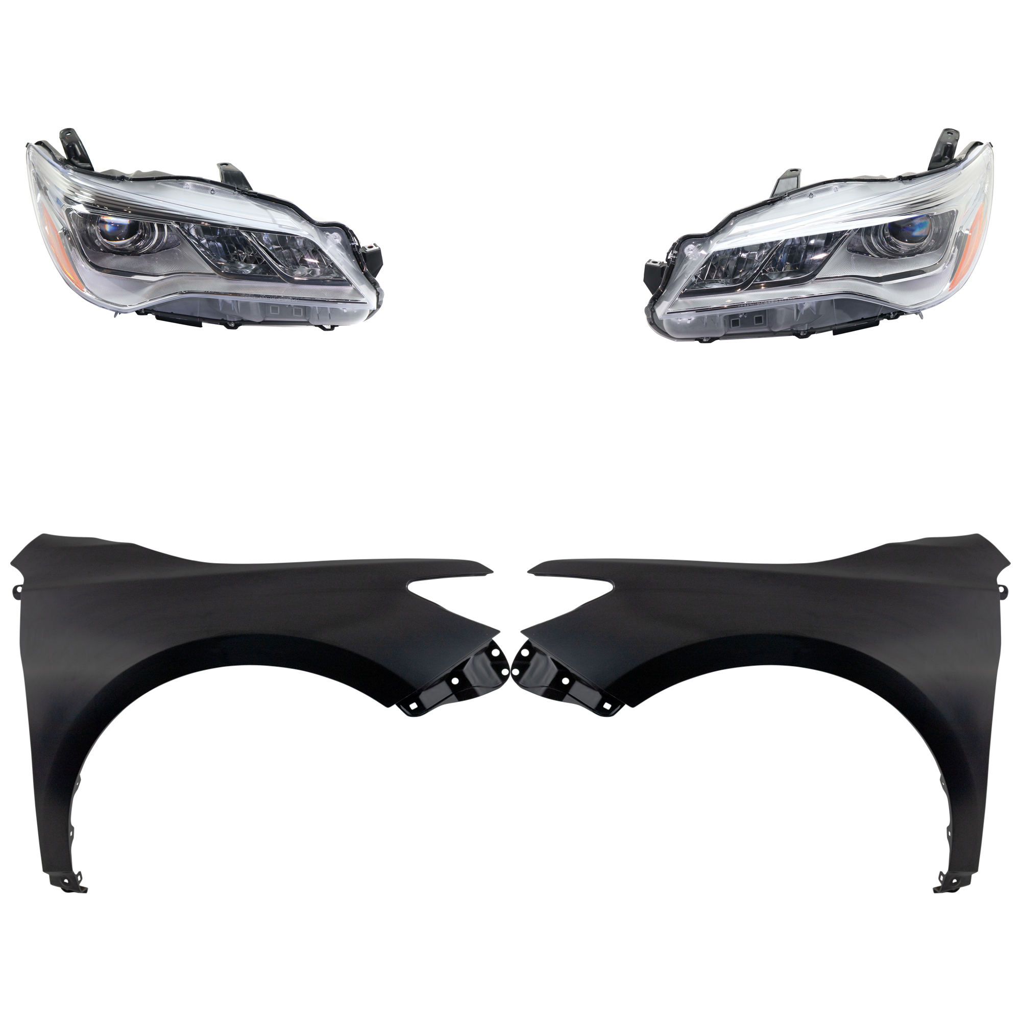 AM CAMRY 15-17 HEAD LAMP RH AND LH Assembly LED 4 pc Kit with Fender CAPA SKU KIT 031323-8003 Partslink TO1240250C TO1241250C TO2502223C TO2503223C OEM 5381106200-5381206210-81110068