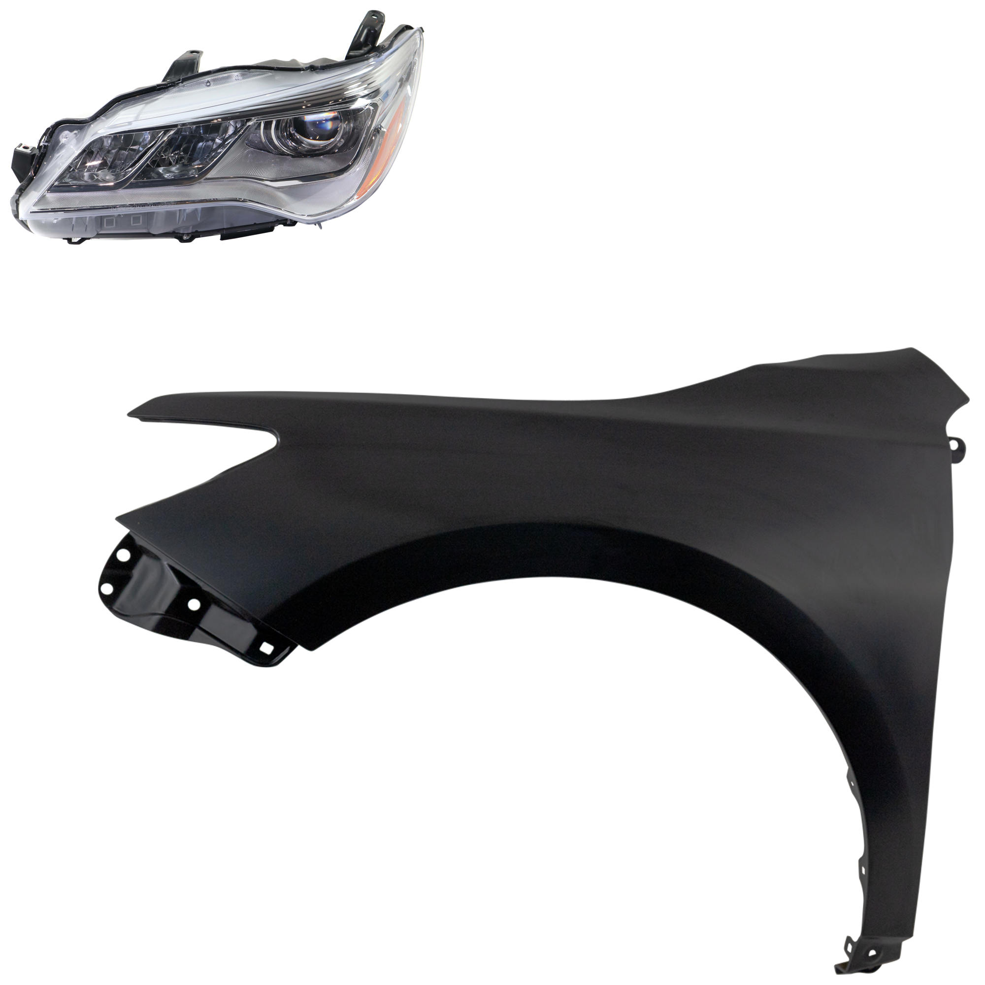 AM CAMRY 15-17 HEAD LAMP LH Assembly LED 2 pc Kit with Fender CAPA SKU KIT 031323-8005 Partslink TO1240250C TO2502223C OEM 5381206210-8115006870