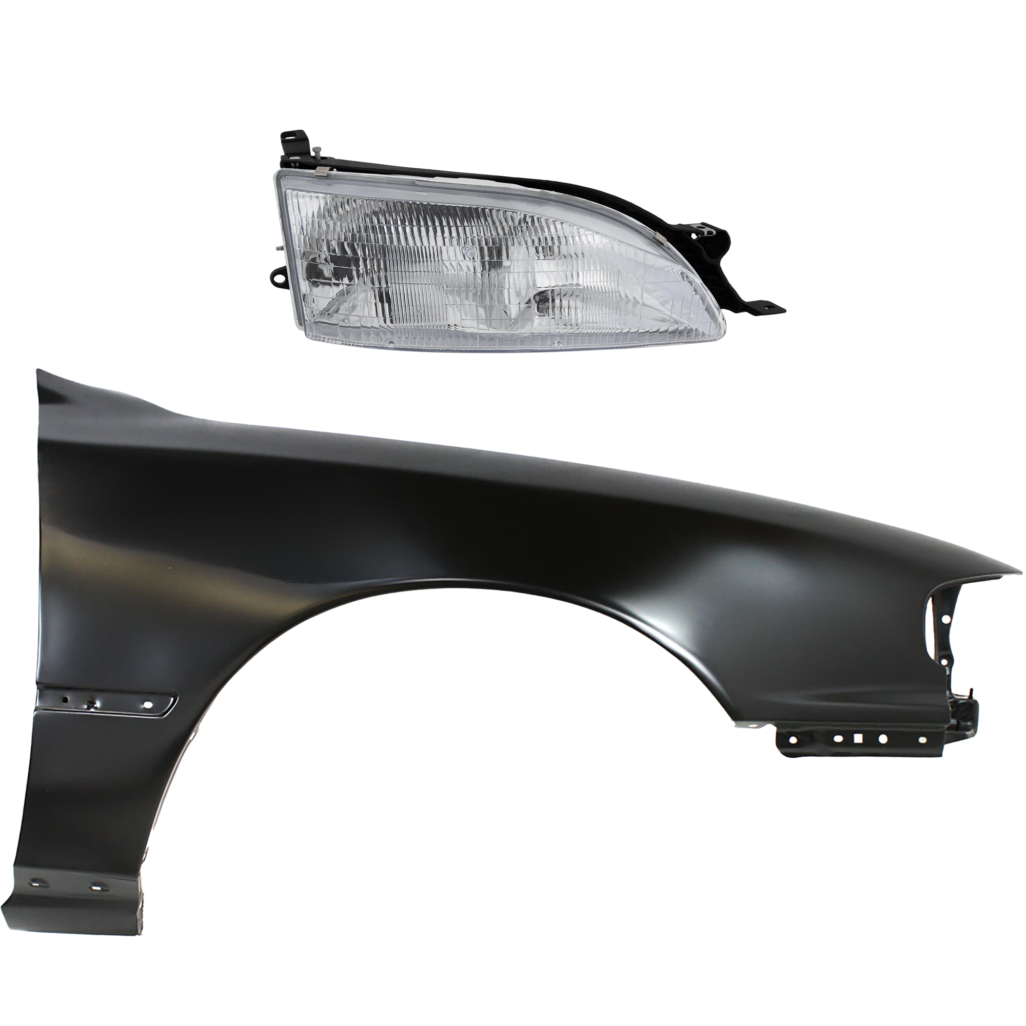 AM CAMRY 95-96 FRONT FENDER RH Primed 2 pc Kit with Headlight SKU KIT 031323-8304 Partslink TO1241104 TO2503112 OEM 5380106011-8111006032