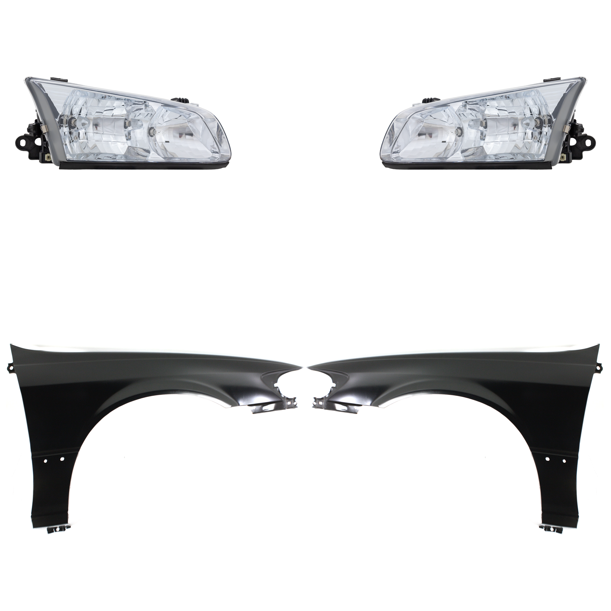 AM CAMRY 00-01 HEAD LAMP RH AND LH Assembly Halogen 4 pc Kit with Fenders CAPA SKU KIT 031323-9903 Partslink TO1240162C TO1241162C TO2502130C TO2503130C OEM 53811AA020-53812AA020-81110AA0