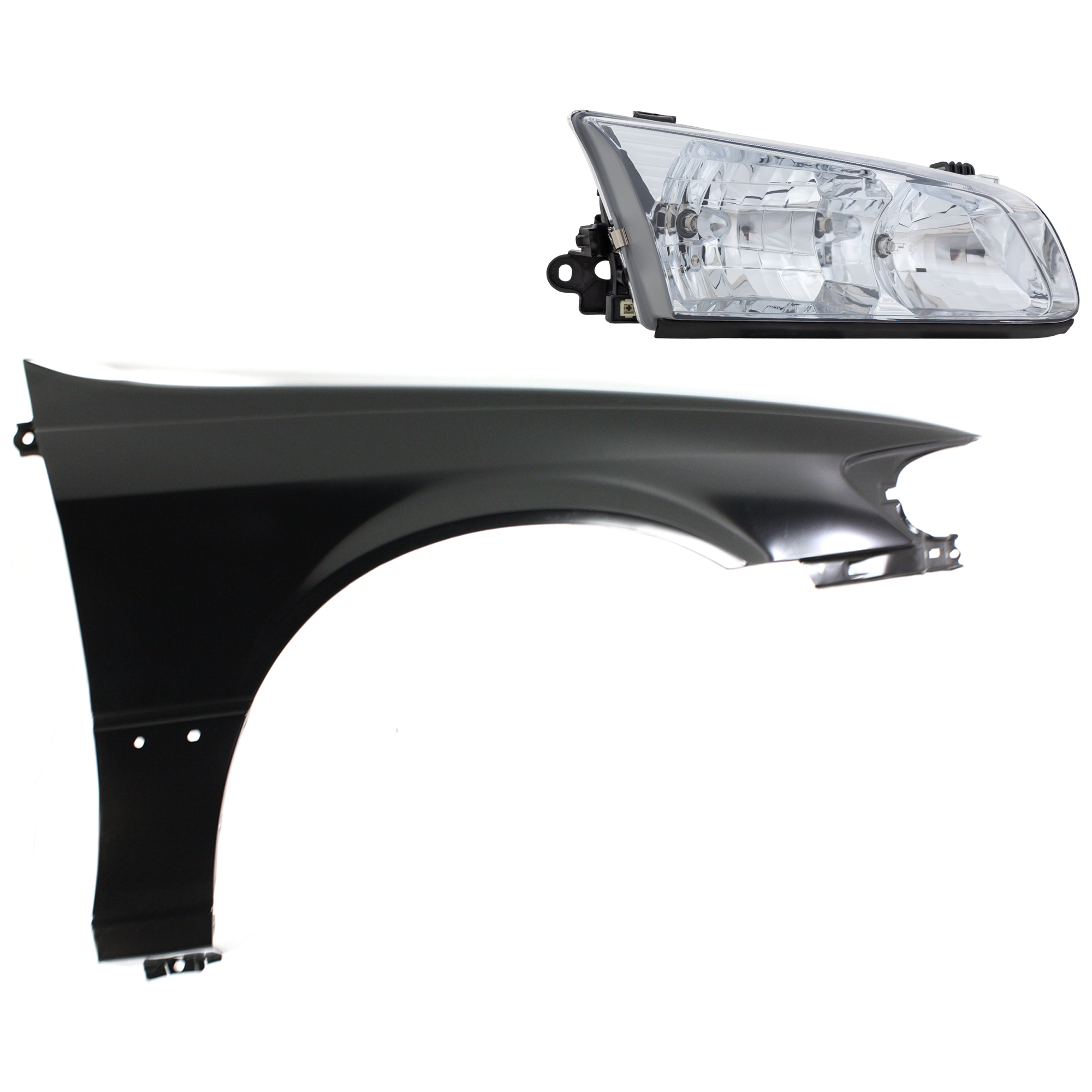 AM CAMRY 00-01 HEAD LAMP RH Assembly Halogen 2 pc Kit with Fender CAPA SKU KIT 031323-9904 Partslink TO1241162C TO2503130C OEM 53811AA020-81110AA020