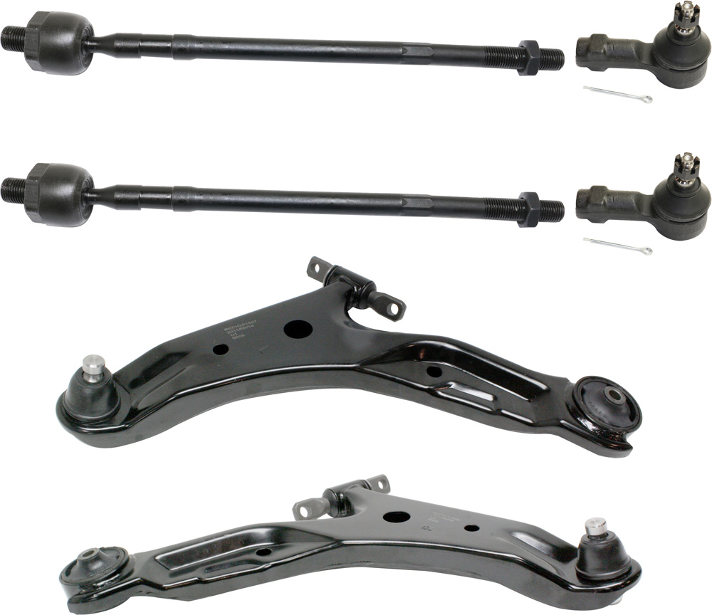 AM SANTA FE 01-06 FRONT CONTROL ARM KIT RH AND LH Lower 6 pc Kit with Tie Rod End SKU KIT 031418-10 OEM 5450126000-5450226000-54500260