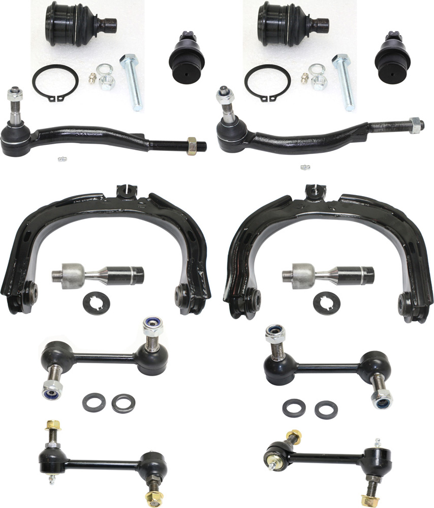 AM ASCENDER 04-08-9-7X 05-09 FRONT CONTROL ARM KIT RH AND LH Upper 14 pc Kit with Ball Joints Control Arms Sway Bar Links and Tie Rod Ends SKU KIT 031418-17 OEM 104-335-260-156-050-000-000-000-000