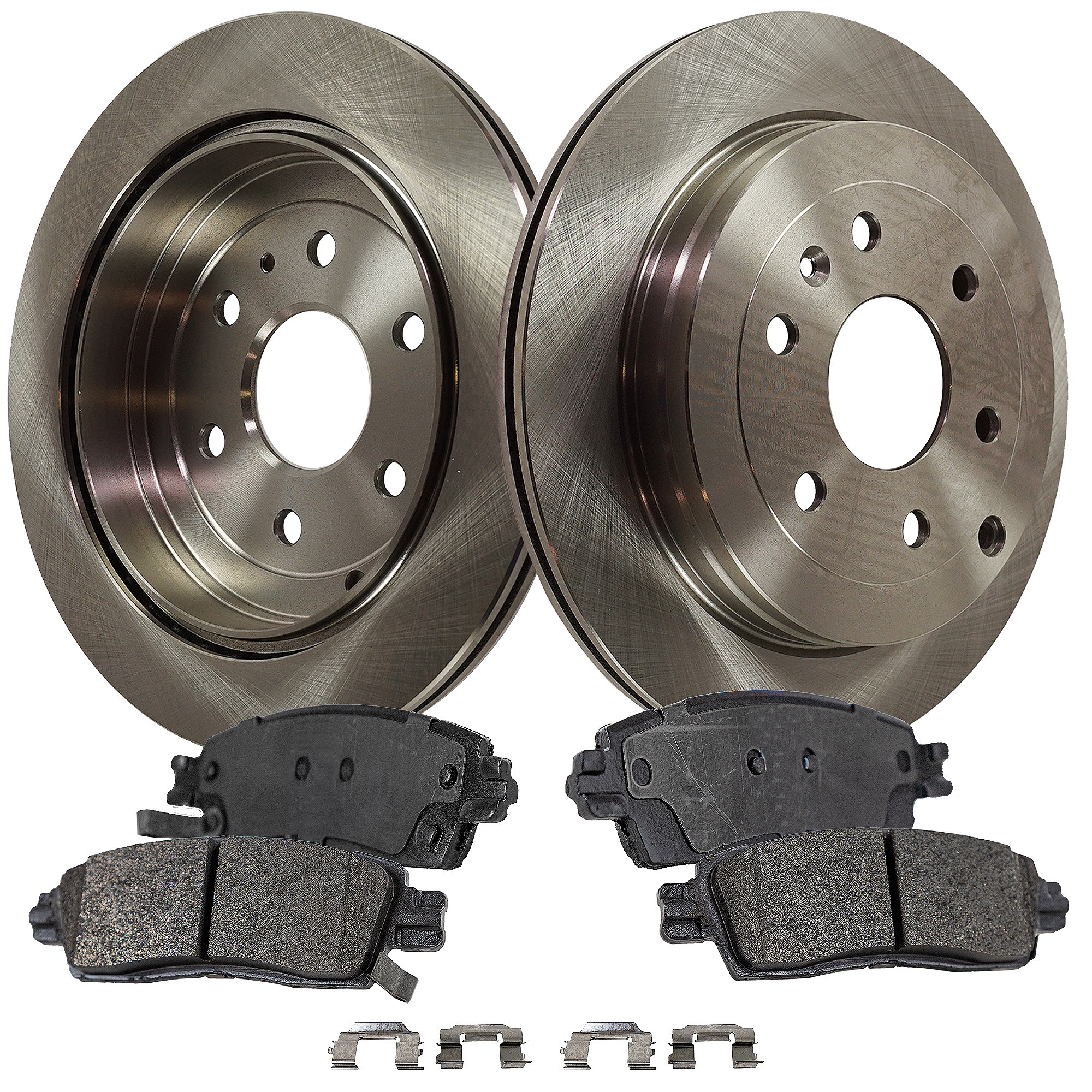 AM OUTLOOK 10-10 TRAVERSE 11-11 REAR BRAKE DISC AND PAD KIT 4 pc Kit SKU KIT 031423-12 OEM 7R3Z1125A 22866196-20882340-19