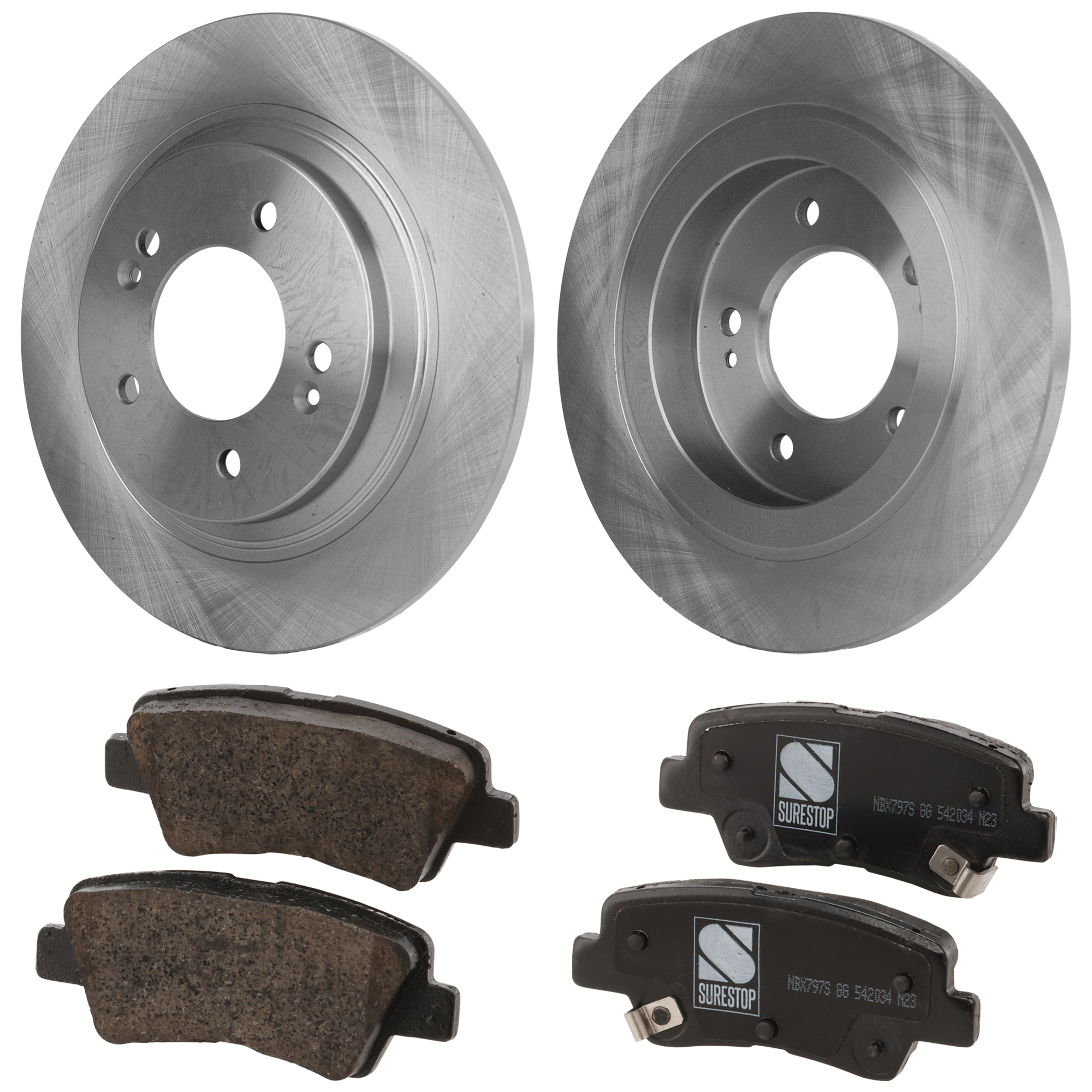 AM OPTIMA 17-20 REAR BRAKE DISC AND PAD KIT 4 pc kit Plain Surface SKU KIT 031423-14 OEM 44766-850354-60021014-901430G