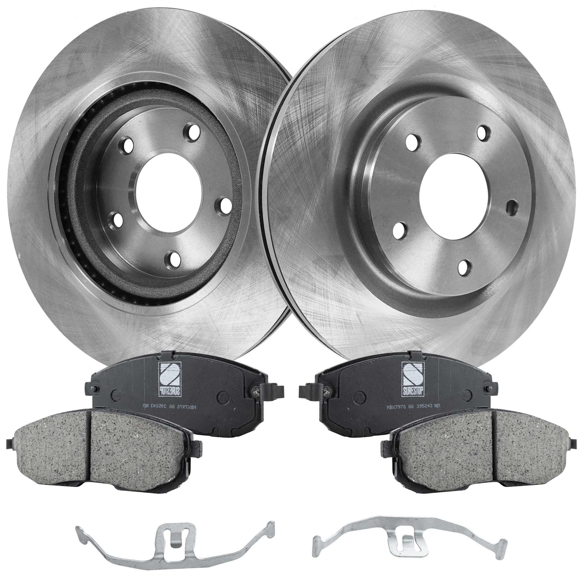 AM JUKE 13-17 FRONT BRAKE DISC AND PAD KIT Front 4 pc kit SKU KIT 031423-40 OEM 31569-44720-850241-900958-6006