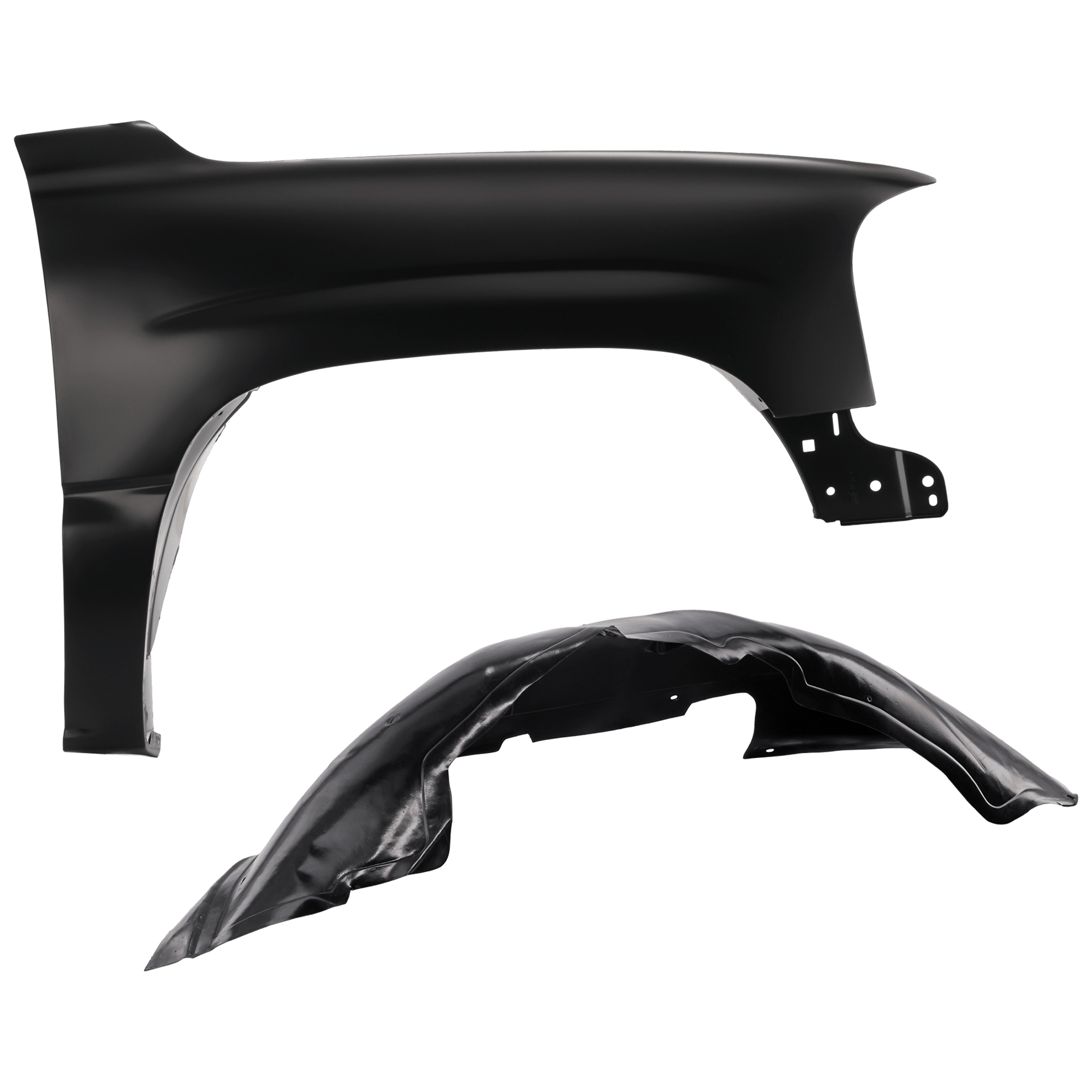 AM SIERRA 1500-99-06 YUKON 00-06 FRONT FENDER LH 2 pc Kit Primed Canada or USA Built Vehicle with Fender Liner SKU KIT 031425-03 Partslink GM1241281C GM1247110 OEM 15095669-88944418