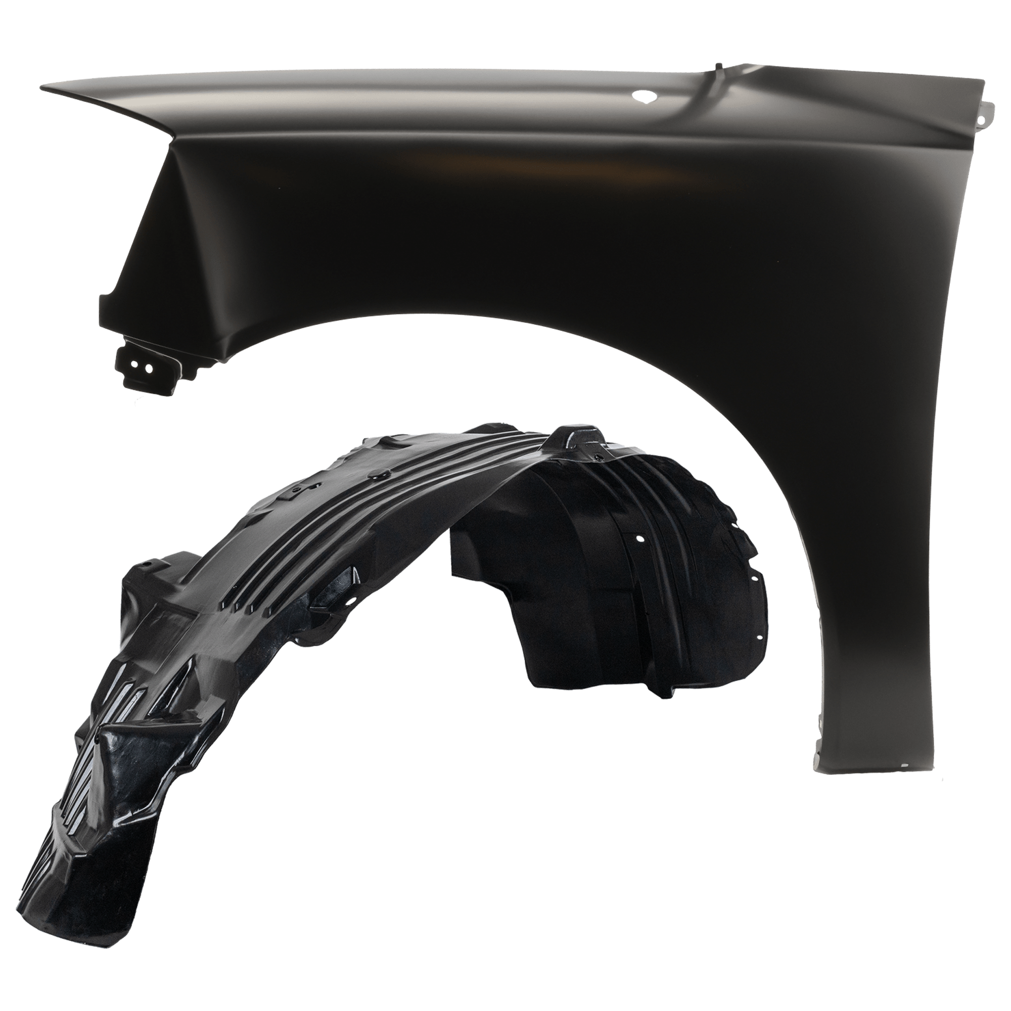 AM TITAN 05-15 FRONT FENDER RH 2 pc Kit Primed with Fender Liner SKU KIT 031425-05 Partslink NI1240182 NI1248107 NI1248151 OEM F3101ZR1EA 638317S200-63831ZR0