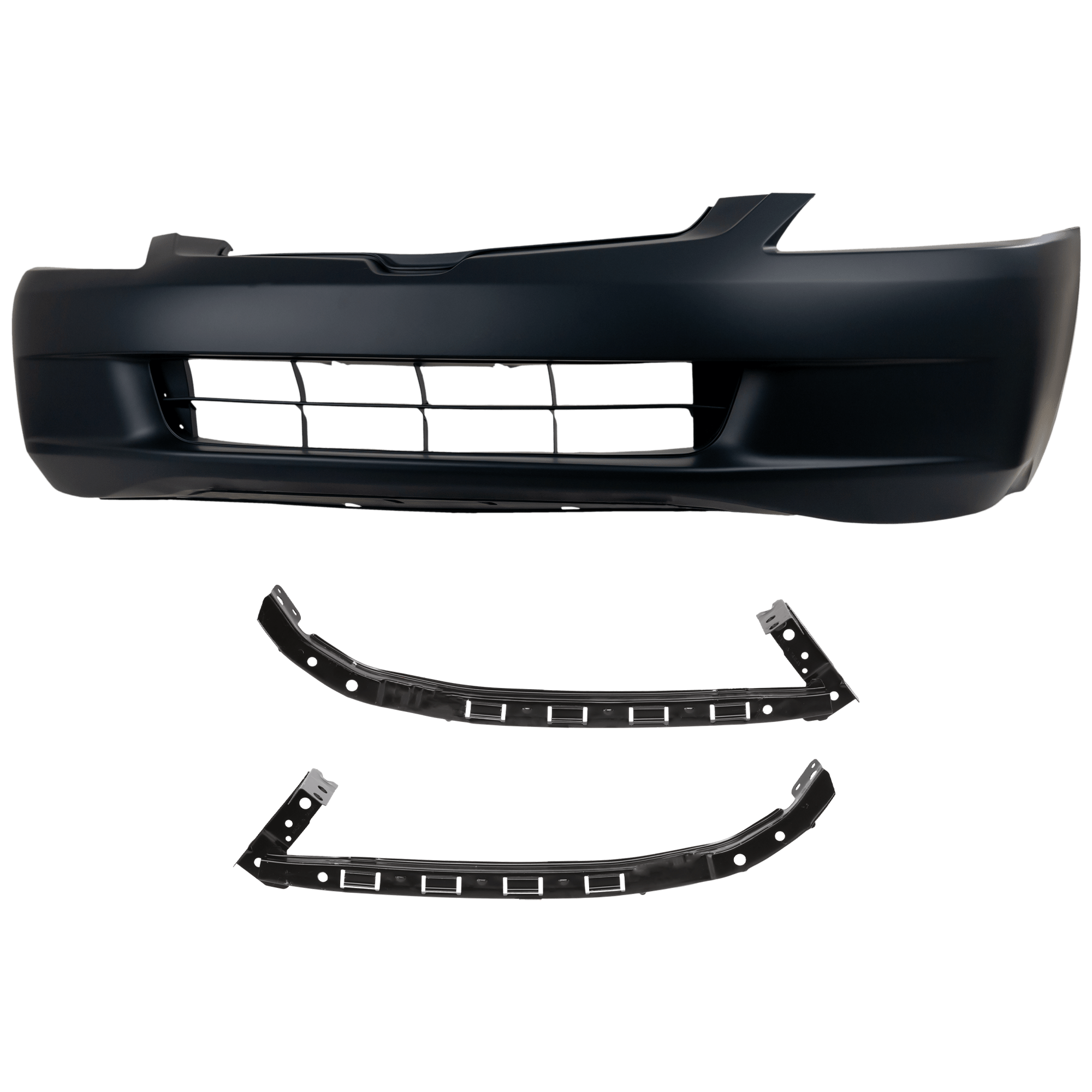 AM ACCORD 03-05 FRONT BUMPER COVER 3 pc Kit Primed Sedan with Bumper Bracket SKU KIT 031425-22 Partslink HO1000210C HO1026104 HO1066112 HO1027104 HO1067112 OEM 04711SDAA90ZZ 71140SDAA10-7114