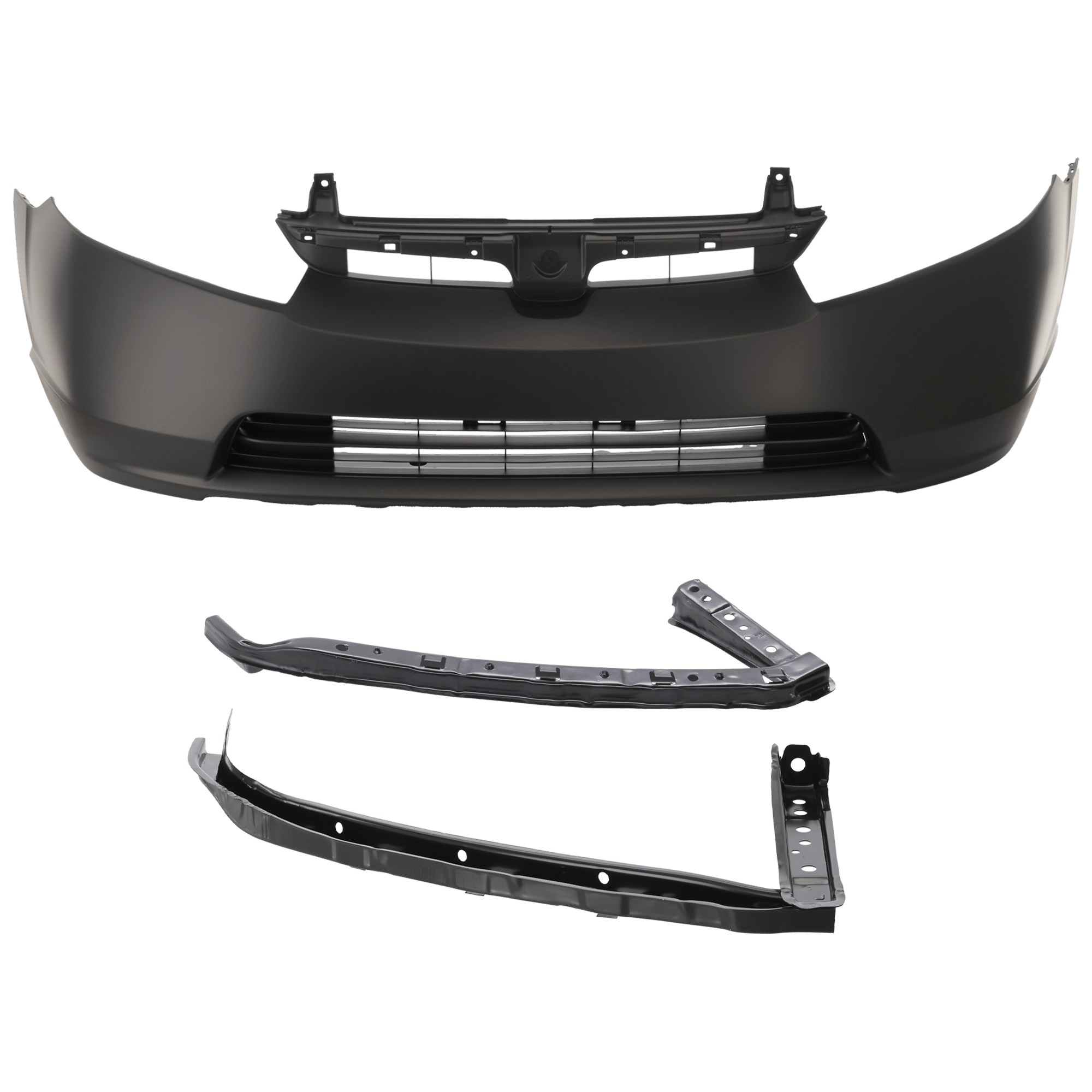 AM CIVIC 06-08 FRONT BUMPER COVER 3 pc Kit Primed Sedan with Bumper Bracket SKU KIT 031425-27 Partslink HO1000239 HO1066106 HO1067108 OEM 04711SNEA90ZZ 71190SNAA00-7114