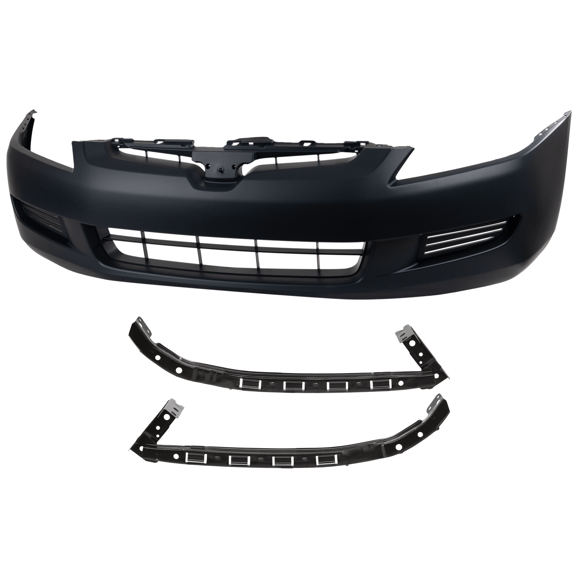 AM ACCORD 03-05 FRONT BUMPER COVER 3 pc Kit Primed Coupe with Bumper Bracket SKU KIT 031425-29 Partslink HO1000211 HO1027104 HO1067112 HO1026104 HO1066112 OEM 04711SDNA90ZZ 71140SDAA10-7114