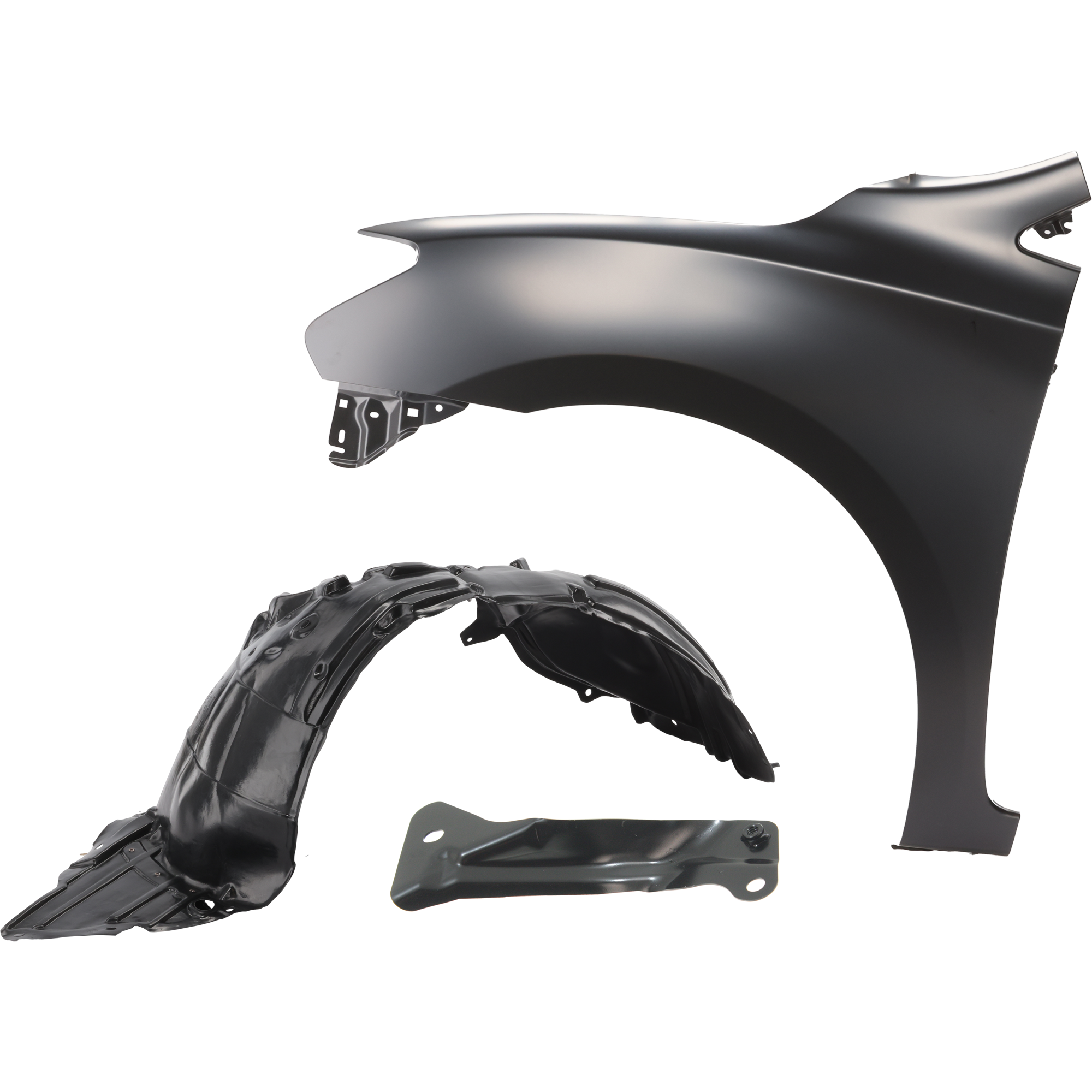 AM SENTRA 13-15 FRONT FENDER RH 3 pc Kit Primed with Fender Liner and Fender Support SKU KIT 031425-32 Partslink NI1240207 NI1248133 NI1244105 OEM F31013SGMA 638413SH0A F31613SG
