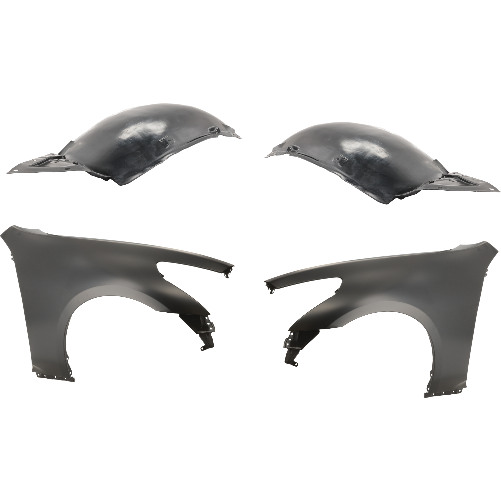 AM G37-09-13 G35-07-08 FRONT FENDER RH AND LH 4 pc Kit Primed Sedan with Sport Package and Fender Liner SKU KIT 031425-37 Partslink IN1240110 IN1241110 IN1249119 IN1248119 OEM F3100JK0CA F3101JK0CA 63844JK3