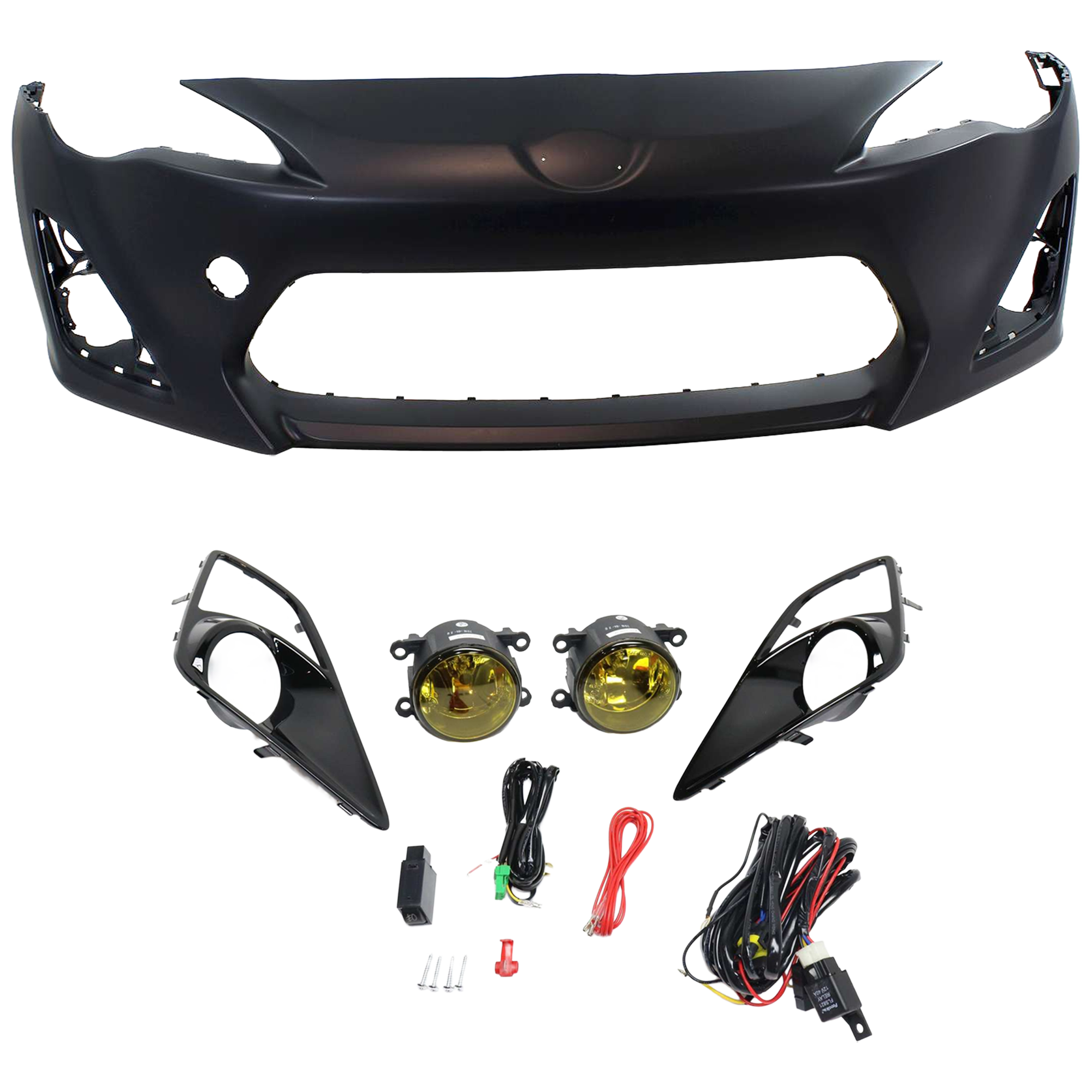 AM FR S 13-16 FOG LAMP RH AND LH 3 pc Kit Assembly Halogen with Bumper Cover SKU KIT 031426-04 Partslink SC1000110 OEM Performance SU00301484