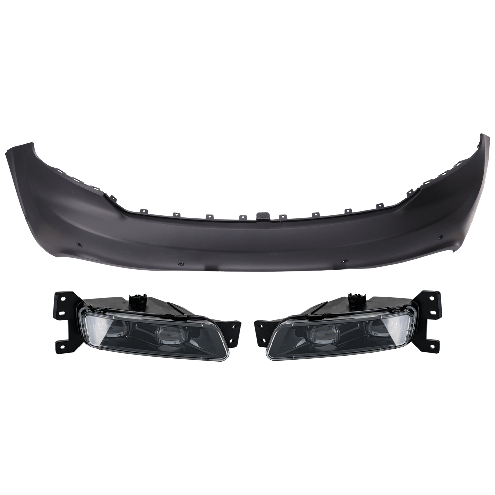 AM DURANGO 14-20 FOG LAMP RH AND LH 3 pc Kit Assembly LED with Bumper Cover CAPA SKU KIT 031426-29 Partslink CH1014128C CH2592159C CH2593159C OEM 68275510AC 68275511AC 6PP35TZZ