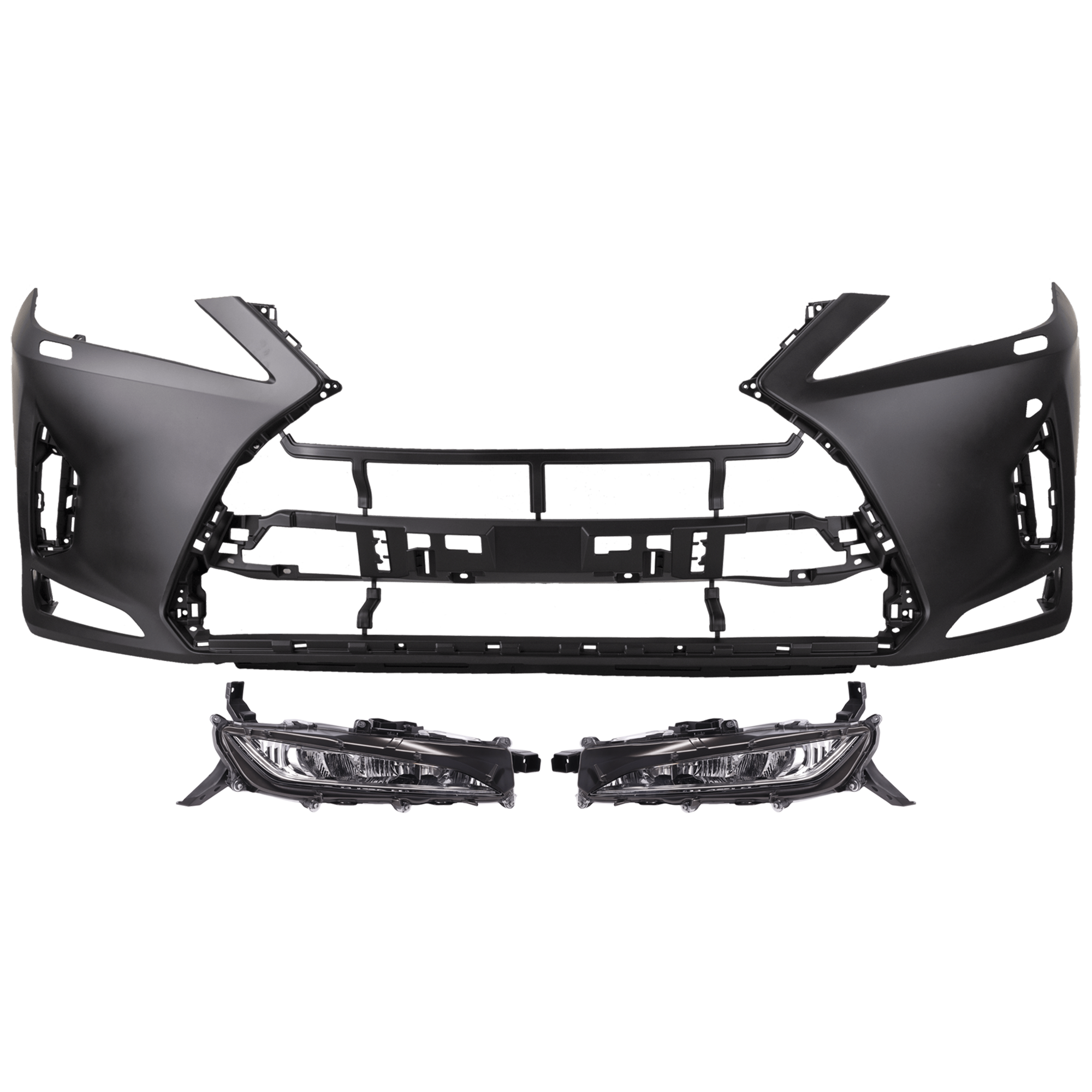 AM RX350 RX450H 20-22 FOG LAMP RH AND LH 3 pc Kit Assembly LED with Bumper Cover CAPA SKU KIT 031426-52 Partslink LX1000378C LX2592126C LX2593126C OEM 521190E944-8121048070-81220480