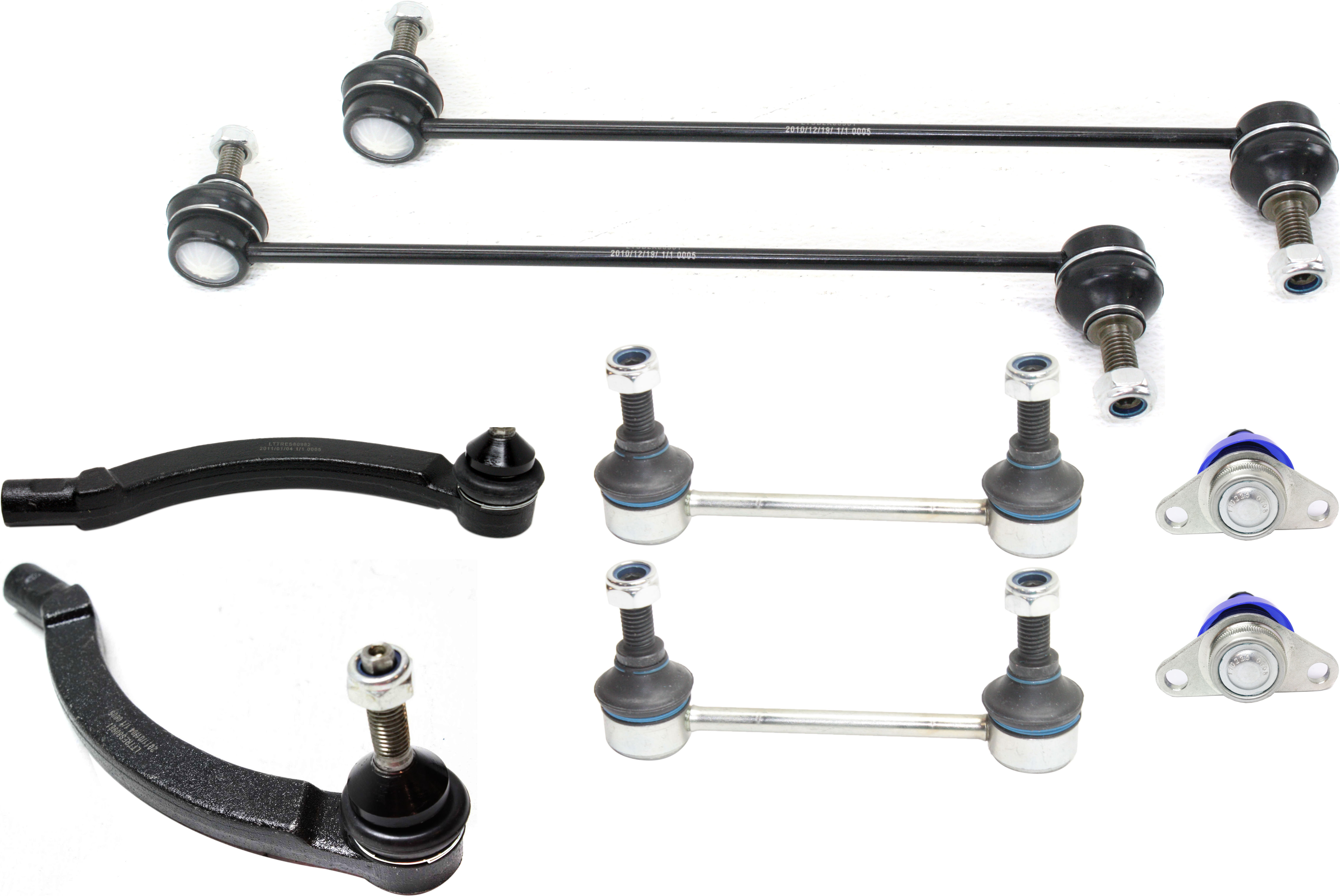 AM S80-00-06 S60 V70-01-07 FRONT SUSPENSION KIT 8 pc kit with Ball Joints Sway Bar Links and Tie Rod Ends SKU KIT 031616-01 OEM 274186-274193-274524-274544