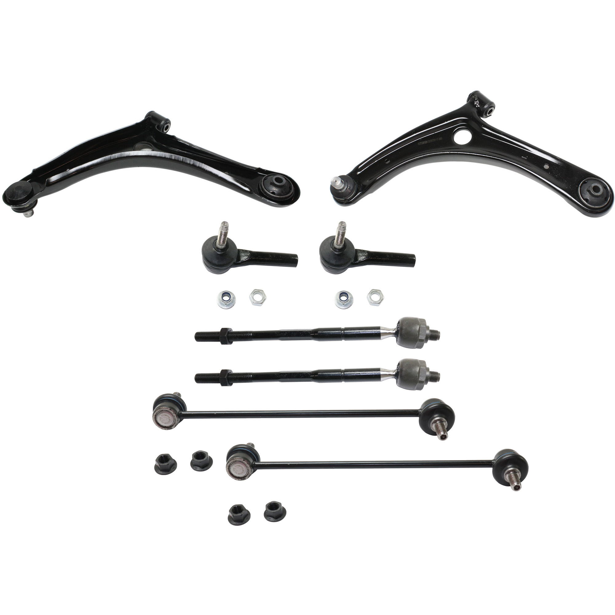 AM COMPASS PATRIOT 07-17 FRONT SUSPENSION KIT RH AND LH 8 pc kit w Control Arms Sway Bar Links and Tie Rod Ends SKU KIT 031722-01 Partslink CH4511100 CH4510100 OEM 5105040AI 5105041AI 5174185AC