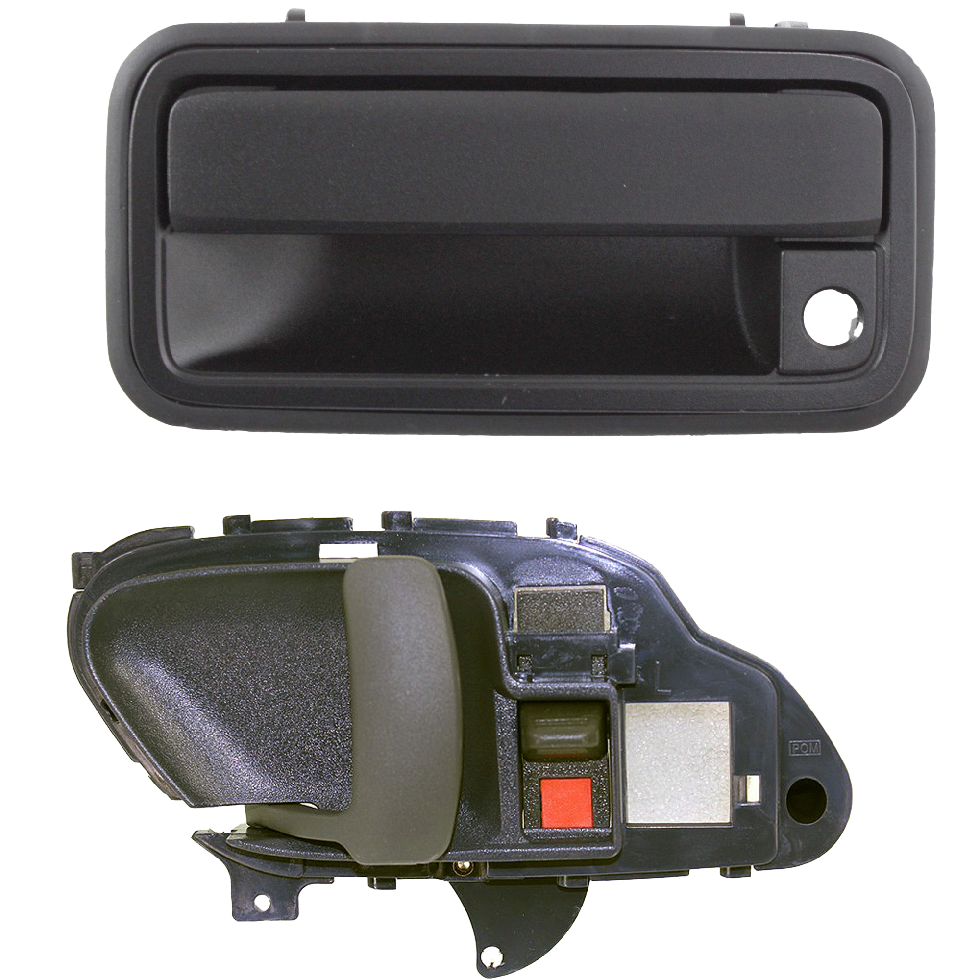 AM C K FULL SIZE P U 95-00 FRONT EXTERIOR DOOR HANDLE LH 2 pc Kit Plastic bezel metal lever Textured Black w Key Hole with Interior Door Handle SKU KIT 031915-02 Partslink GM1310132 GM1352102 OEM 15742229-15708045