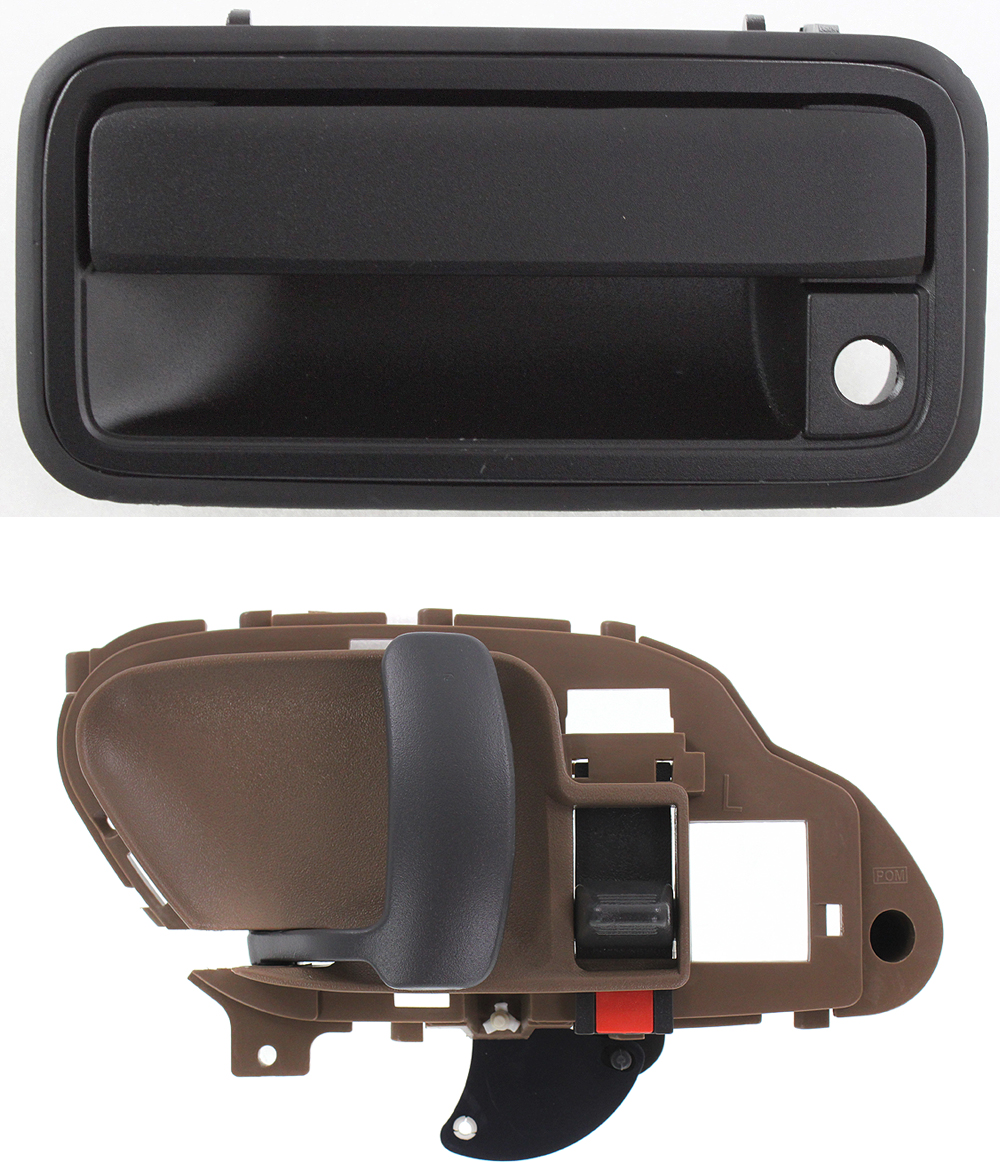 AM TAHOE YUKON 95-00 FRONT EXTERIOR DOOR HANDLE LH 2 pc Kit Plastic bezel metal lever Textured Black w Key Hole with Interior Door Handle SKU KIT 031915-16 Partslink GM1310132 GM1352152 OEM 15742229-15708051