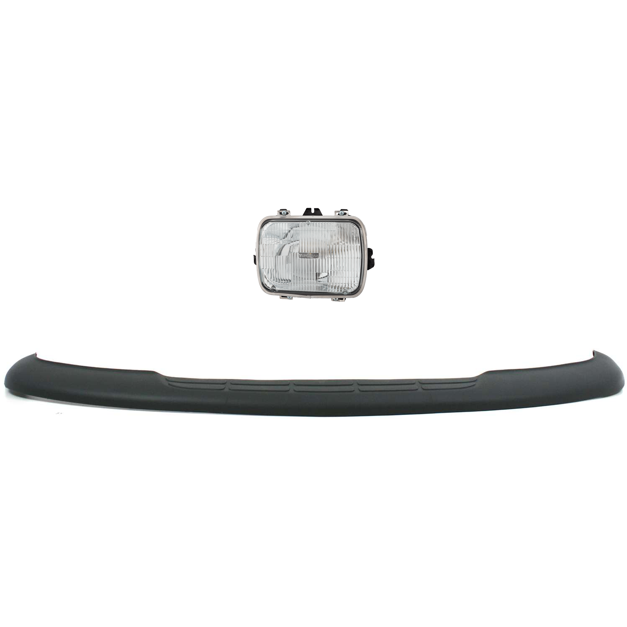 AM EXPRESS SAVANA VAN 96-02 HEAD LAMP RH=LH 2 pc Kit Assembly Halogen Sealed Beam Capsule Style 7 x 6 in. with Bumper Cover SKU KIT 032025-04 Partslink GM2500112 GM1057488 OEM 25949657-15970764