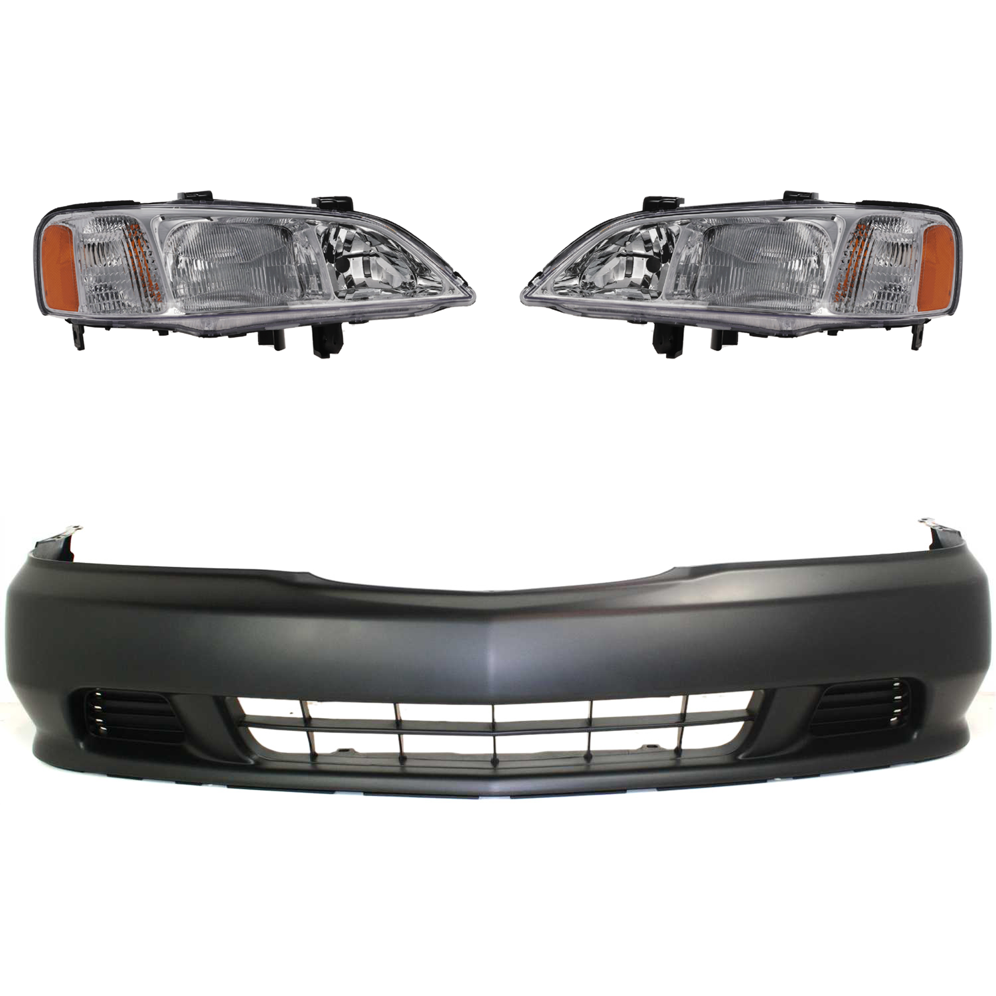 AM TL 99-01 HEAD LAMP RH AND LH 3 pc Kit Lens and Housing HID Xenon w o HID Kit with Bumper Cover SKU KIT 032025-13 Partslink AC2518104 AC2519104 AC1000133 OEM 33101S0KA01-33151S0KA01-04711S
