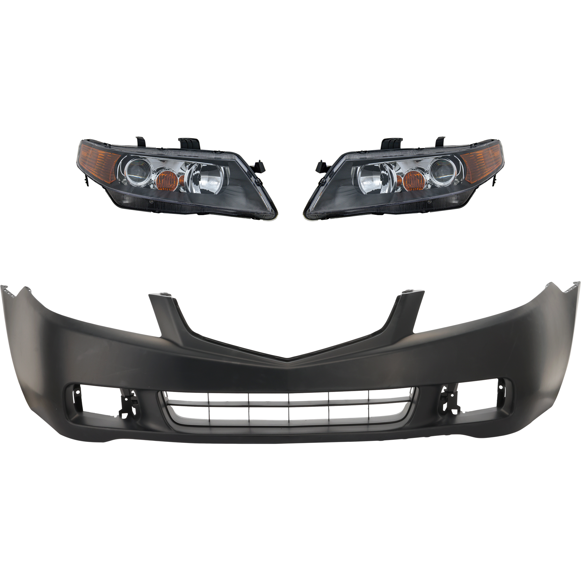 AM TSX 04-05 HEAD LAMP RH AND LH 3 pc Kit Lens and Housing HID Xenon Base Model w o HID Kit with Bumper Cover SKU KIT 032025-16 Partslink AC2518106 AC2519106 AC1000145 OEM 33101SECA12-33151SECA12-04711S