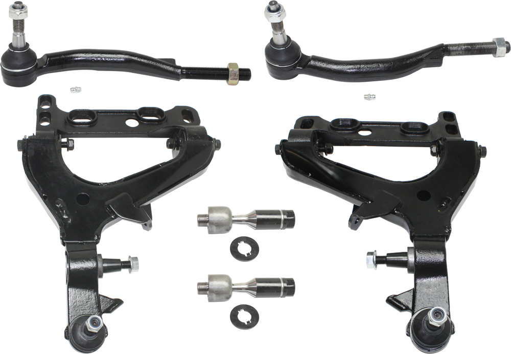AM BRAVADA ENVOY TRAILBLAZER 02-03 FRONT CONTROL ARM KIT RH AND LH Lower w ball joint s 6 pc Kit with Tie Rod End SKU KIT 032118-03 OEM 89060576-19133553-89060577-191