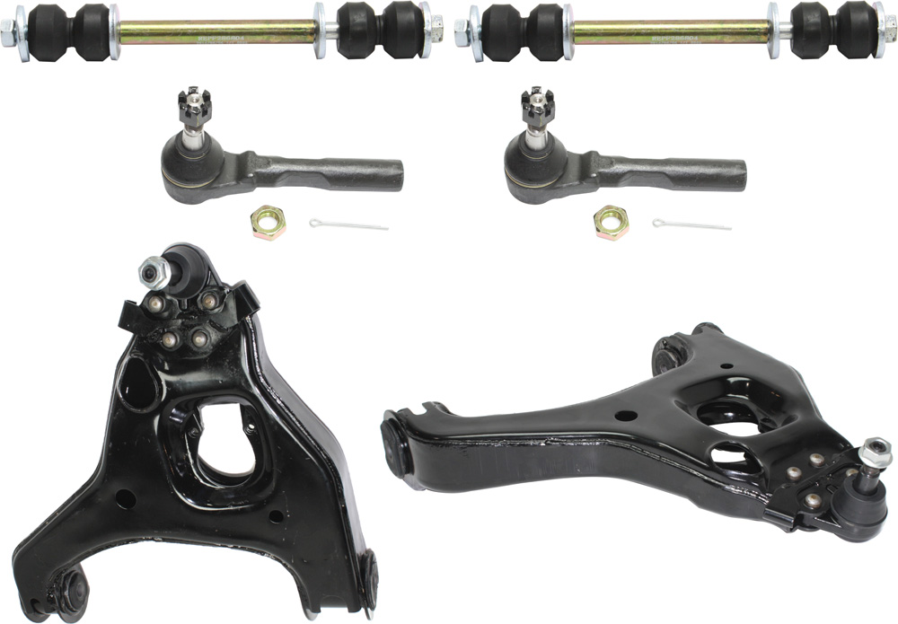 AM SILVERADO SIERRA 1500-99-07 FRONT CONTROL ARM KIT RH AND LH Lower w ball joint s 6 pc Kit with Sway Bar Link and Tie Rod End SKU KIT 032118-28 OEM 12478067-12478068-1880631-2651