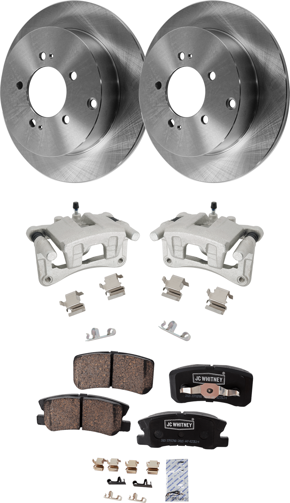 AM AVENGER 08-14 COMPASS 07-17 #N A 6 pc kit Plain Surface 5 Lugs Cast Iron Ceramic with Brake Caliper REAR BRAKE KIT WITH CALIPERS 2 Wheel Set Includes 2 Brake Caliper 2 Brake Disc and 1 SKU KIT 032125-19 OEM 31488-44660-900594-60072062-31