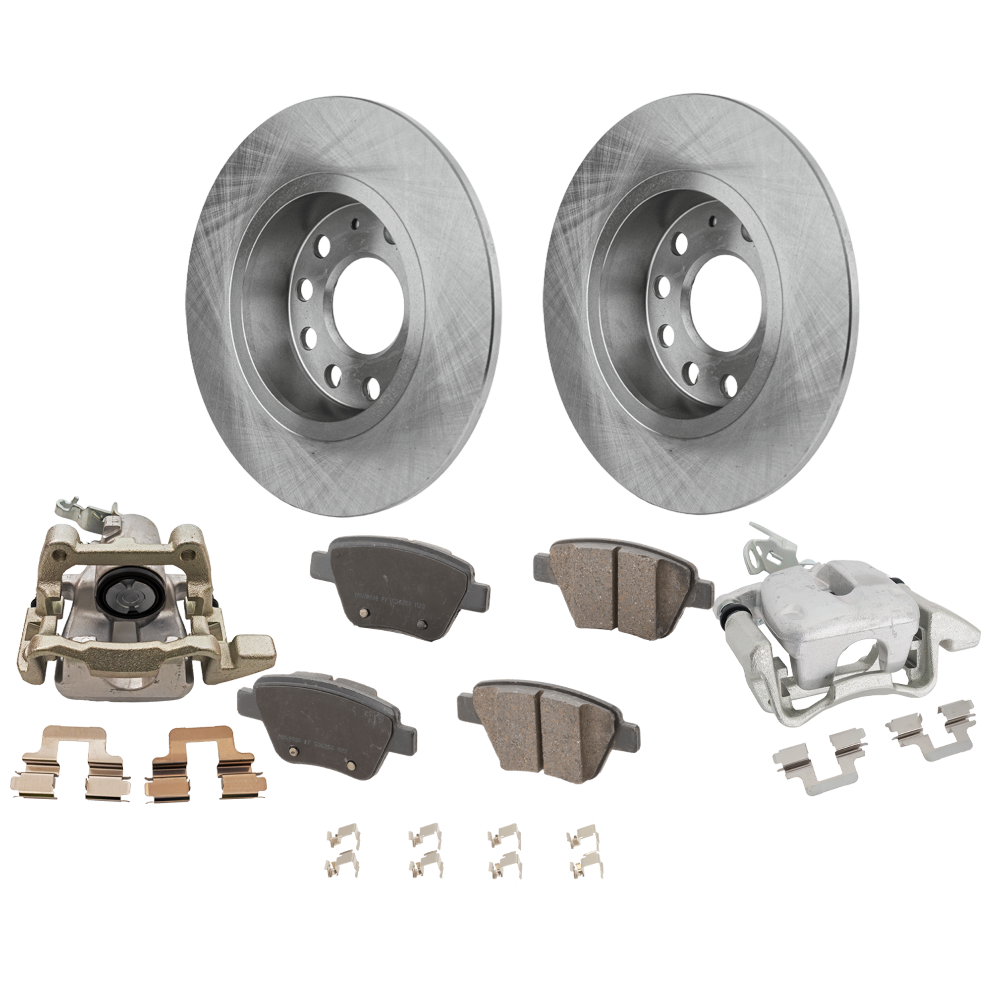 AM GOLF JETTA 10-10 FRONT BRAKE KIT WITH CALIPERS 2 Wheel Set Includes 2 Brake Caliper 2 Brake Disc and 1 Brake Pad Set SKU KIT 032125-38 OEM 1K0615601AA 2K5698451-5K069845