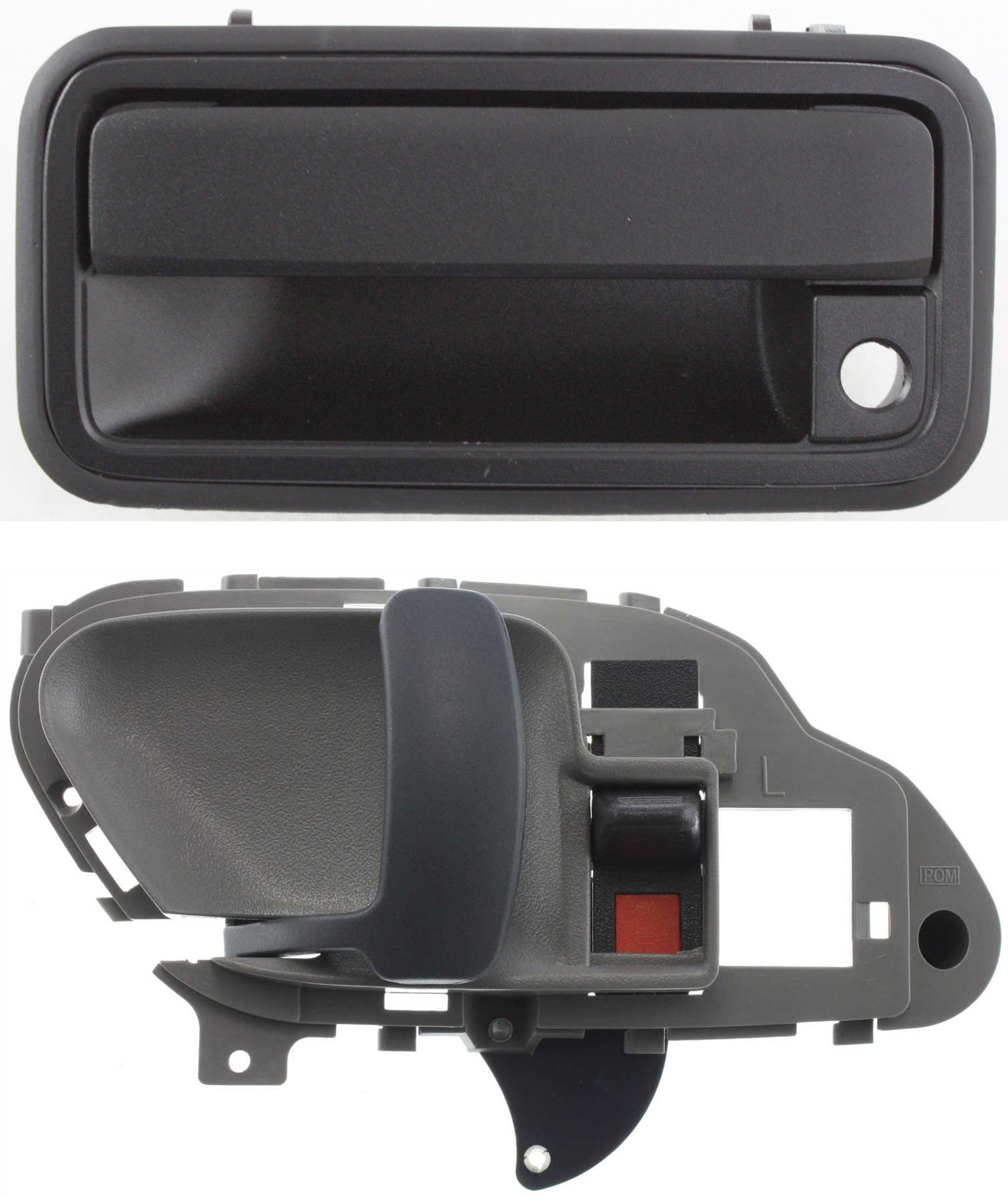 AM C K FULL SIZE P U 95-00 FRONT EXTERIOR DOOR HANDLE LH 2 pc Kit Plastic bezel metal lever Textured Black w Key Hole with Interior Door Handle SKU KIT 032218-04 Partslink GM1310132 GM1352101 OEM 15742229-15708043