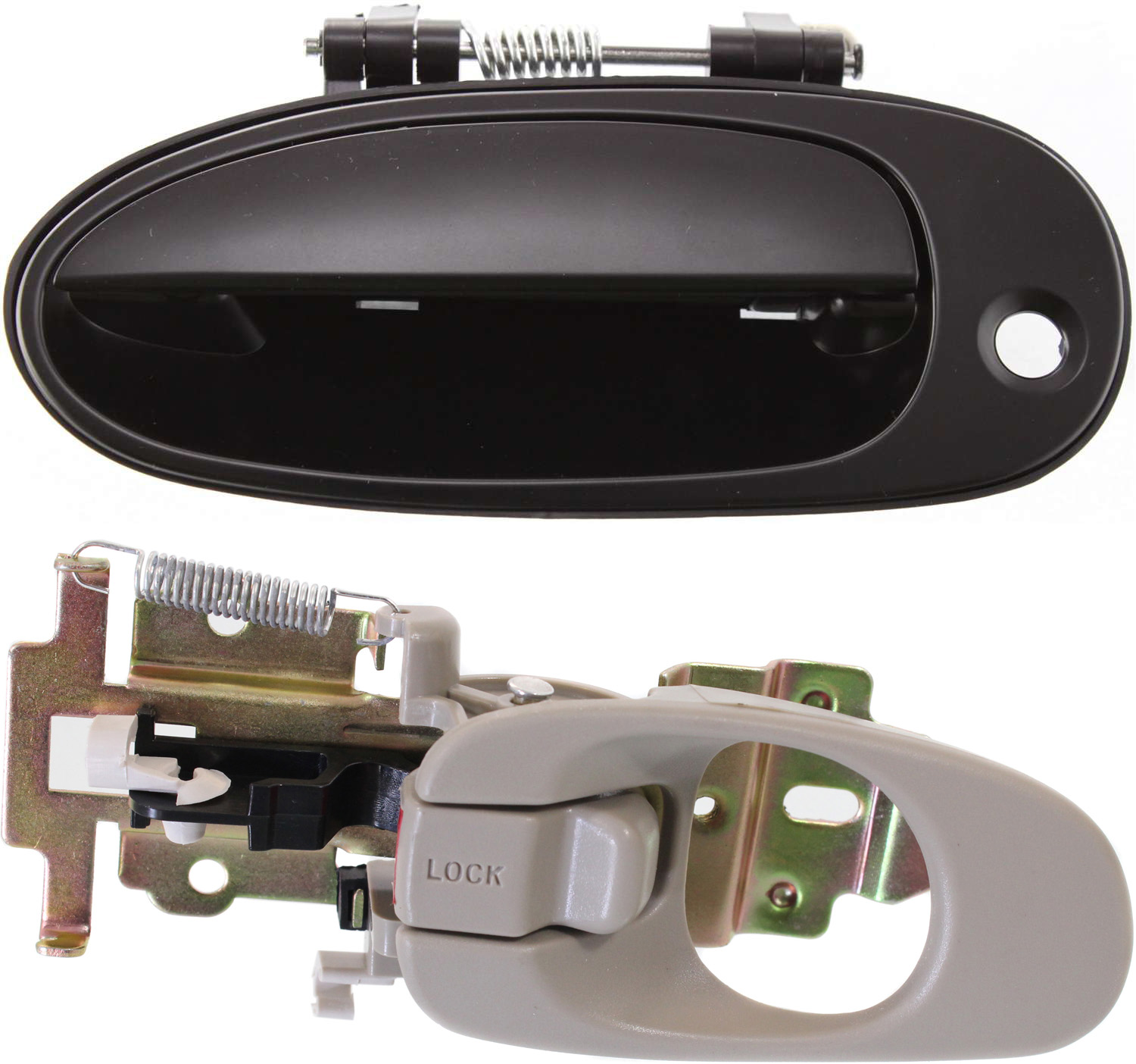 AM SEPHIA 98-01 SPECTRA 00-01 FRONT INTERIOR DOOR HANDLE LH 2 pc Kit with Exterior Door Handle SKU KIT 032218-13 Partslink KI1352104 KI1310105 OEM 0K9A459330C75-0K2A159410XX