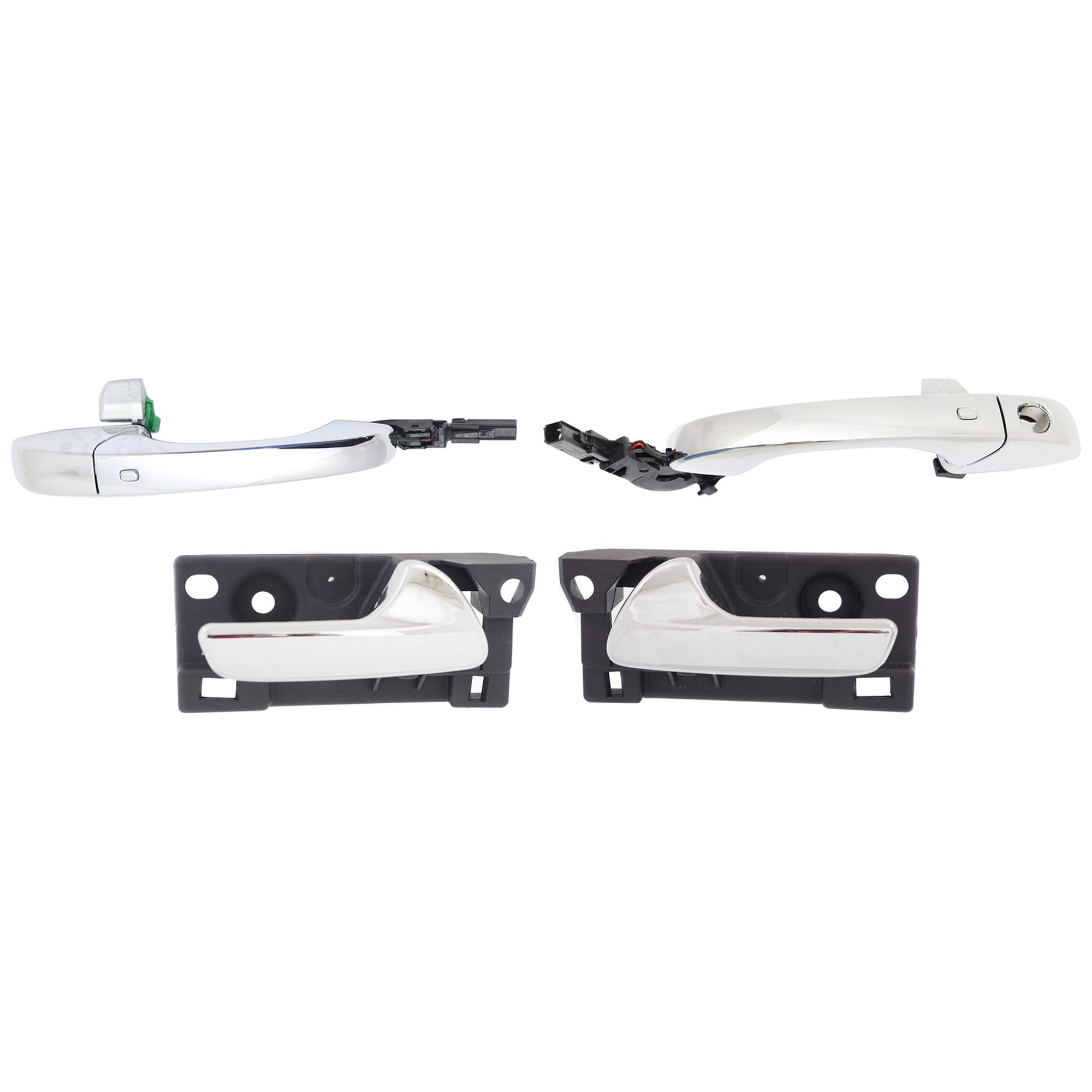 AM GRAND CHEROKEE 11-21 GRAND CHEROKEE WK 22-22 FRONT EXTERIOR DOOR HANDLE RH AND LH 4 pc kit with Interior Door Handles SKU KIT 032218-33 Partslink CH1311169 CH1310169 CH1352146 CH1353146 OEM 4589881AL 4589881AM 4589884AI