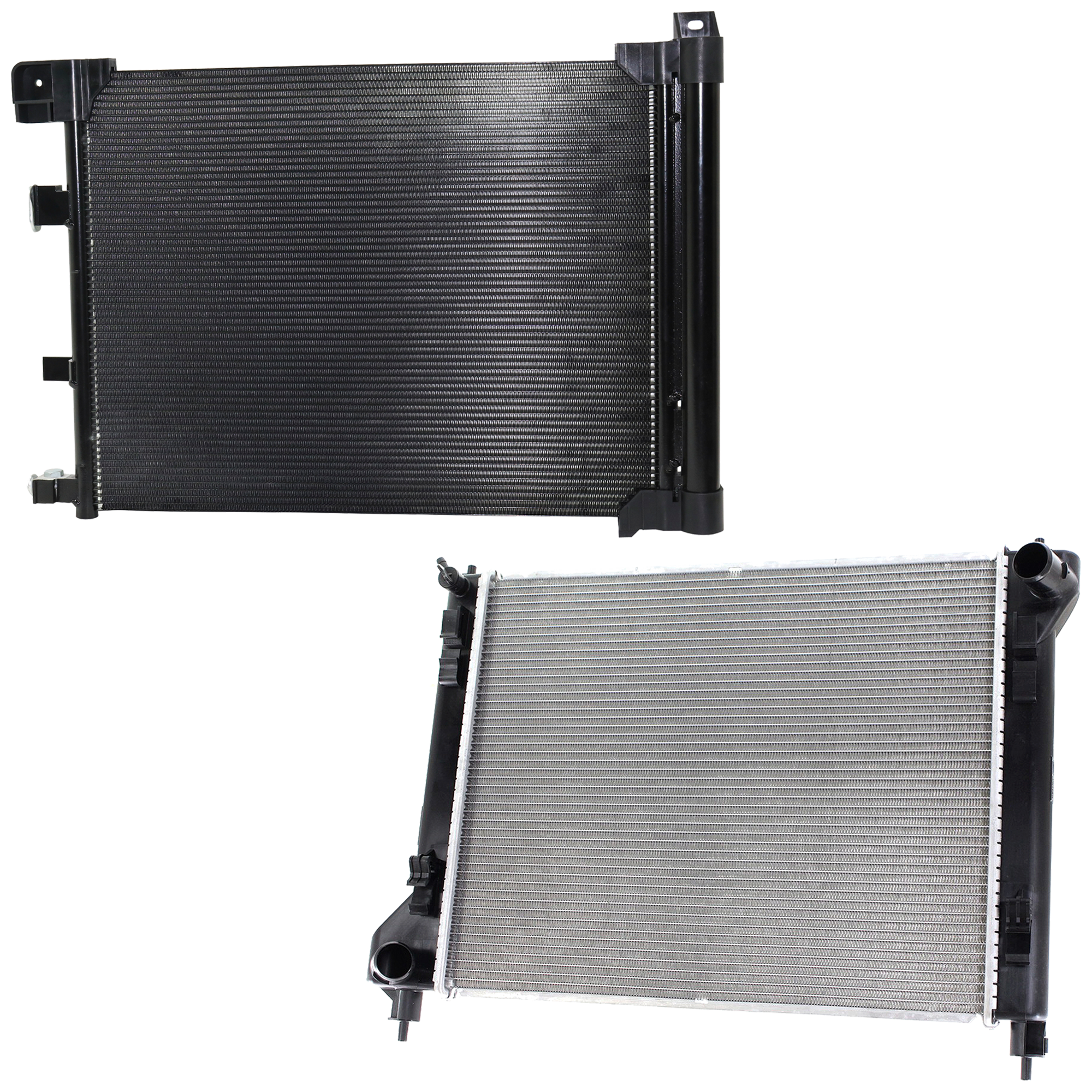 AM SENTRA 13-19 RADIATOR 2 pc kit Automatic CVT 4 Cyl 1.8L Eng. with A C Condenser SKU KIT 032224-01 Partslink NI3010225 NI3030173 OEM 214103SH0A 921003SH0C