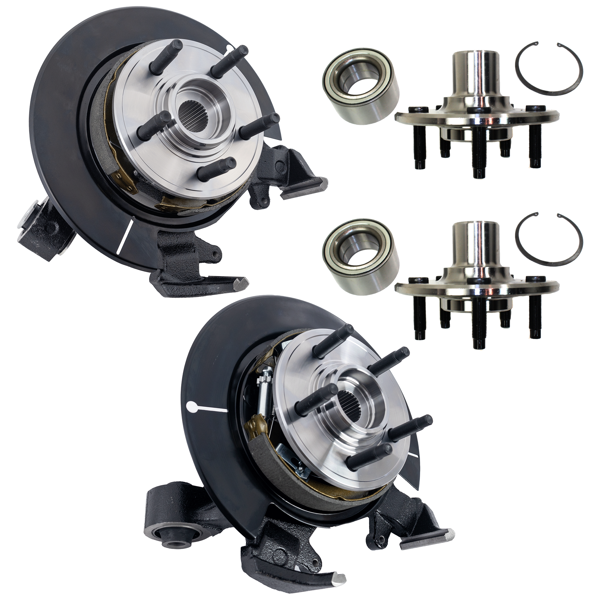 AM EXPLORER MOUNTAINEER 06-10 REAR KNUCKLE RH AND LH 4 pc kit w Wheel Hub SKU KIT 032224-10 OEM 516008-9111300-1L2Z1109AA 6L2Z